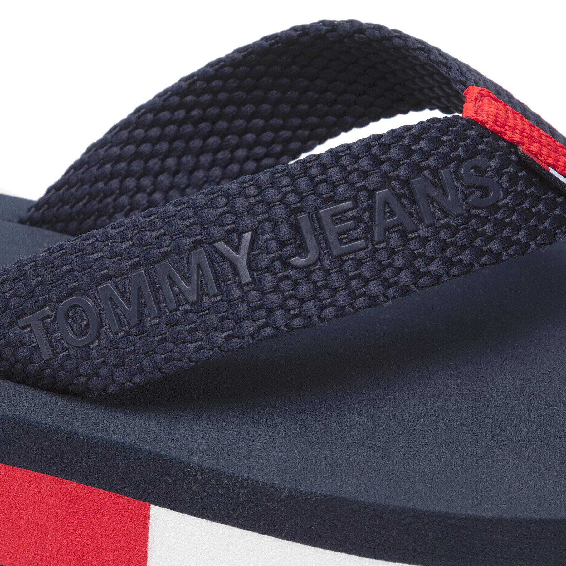 Tommy Jeans Flip flop Webbing Mid Beach Sandal EN0EN01819 Bleumarin - Pled.ro