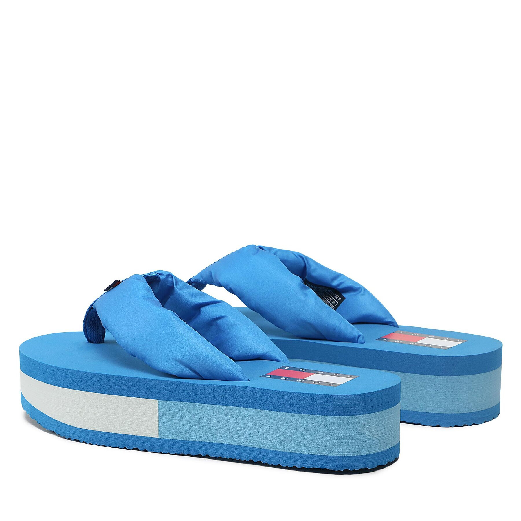 Tommy Jeans Flip flop Webbing Mid Beach Sndl Nw Strip EN0EN02114 Albastru - Pled.ro