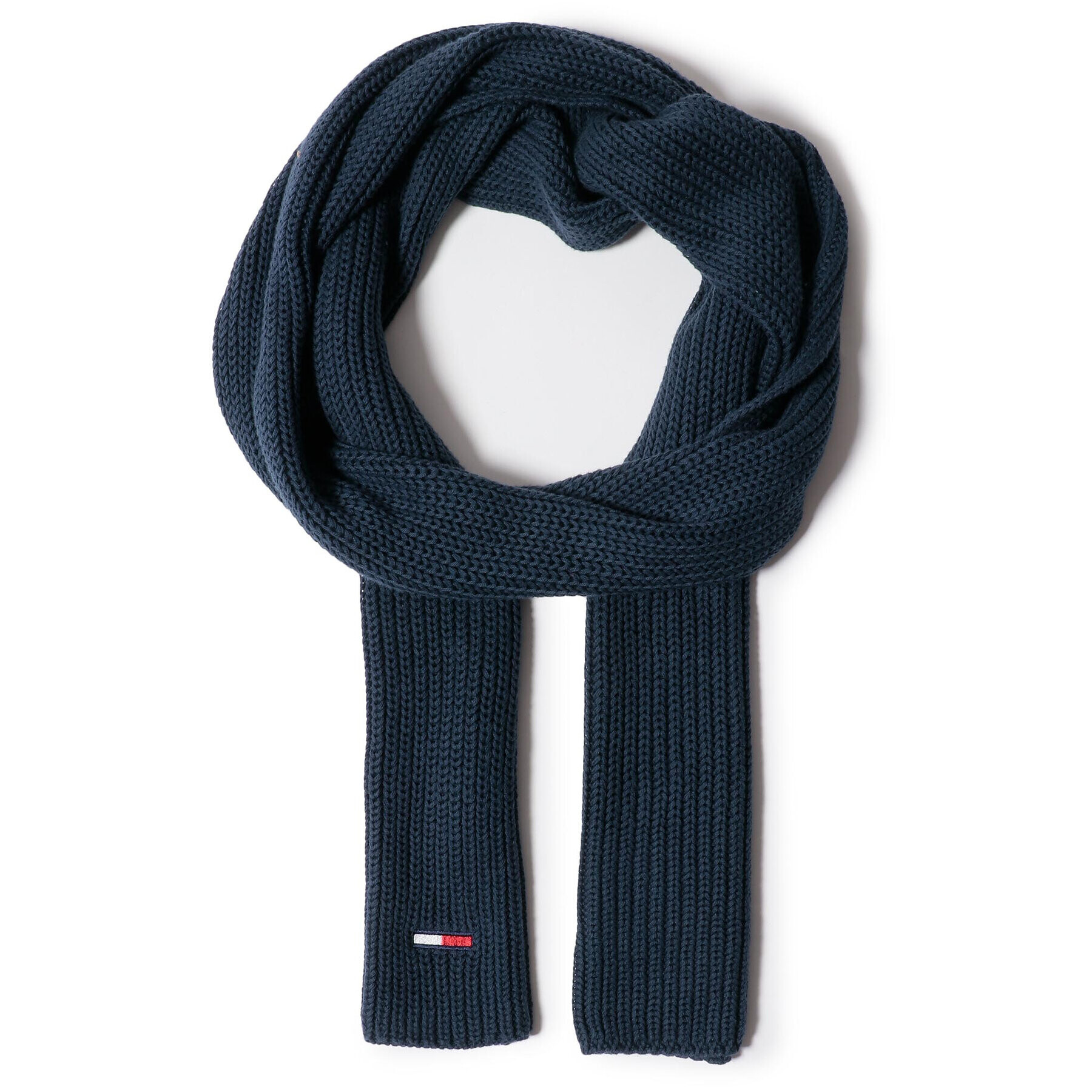 Tommy Jeans Fular Basic Flag Rib Scarf AM0AM05210 Bleumarin - Pled.ro