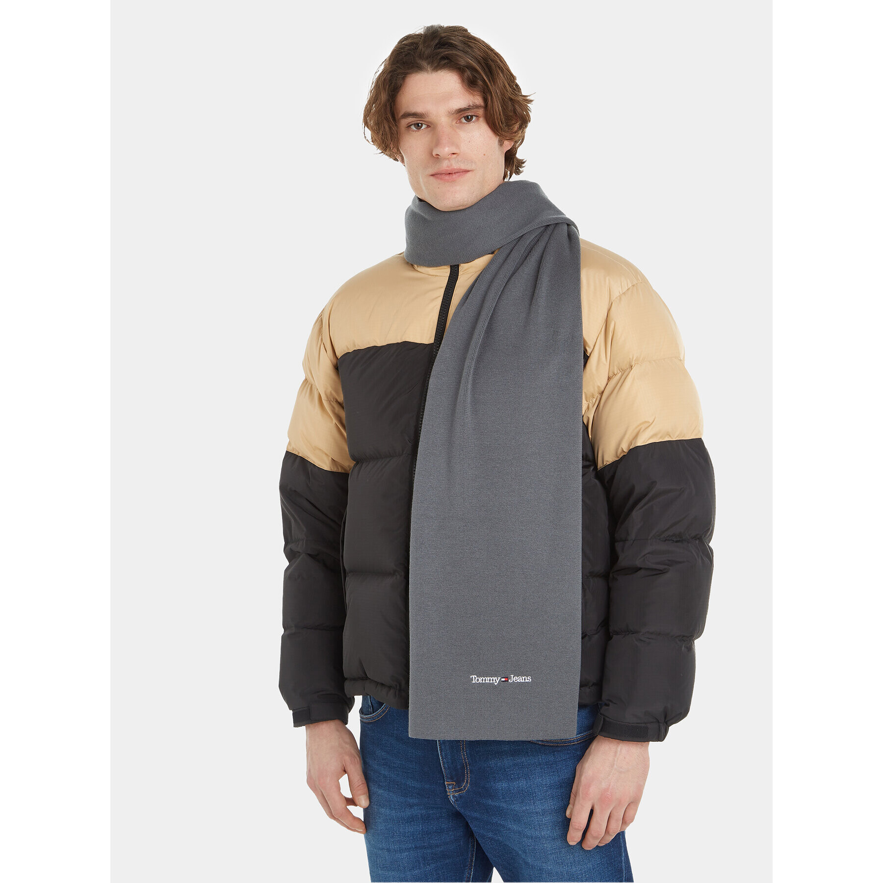 Tommy Jeans Fular Tjm Sport Scarf AM0AM11703 Gri - Pled.ro