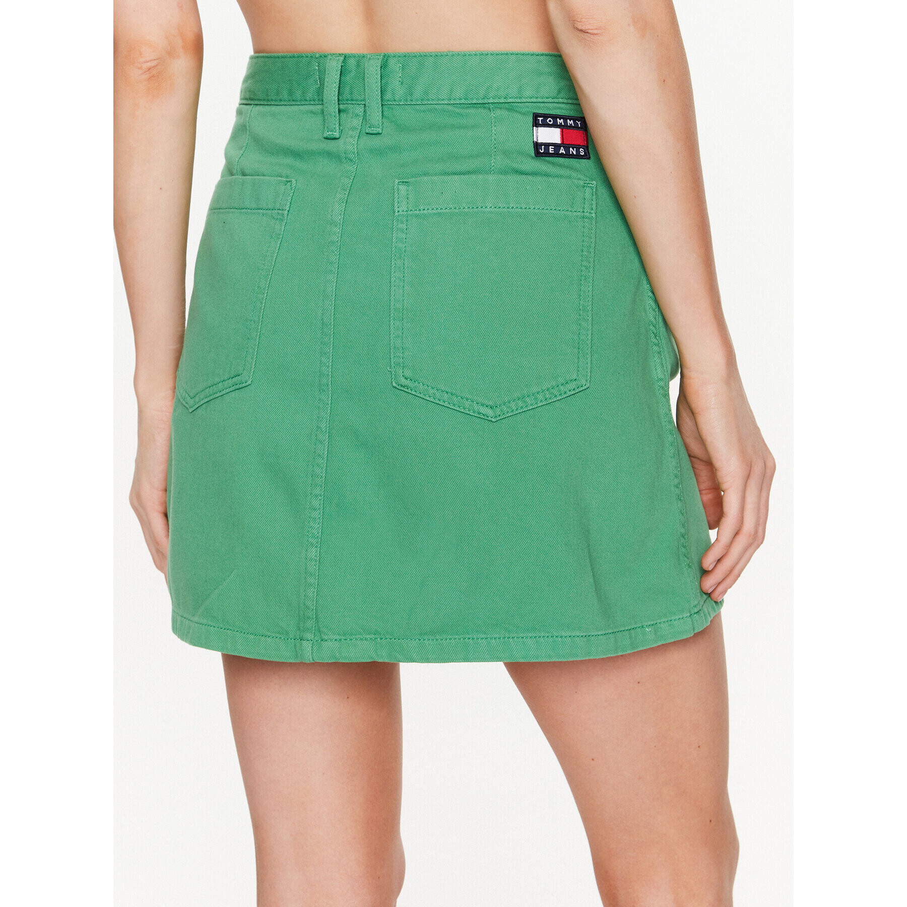 Tommy Jeans Fustă A-Line DW0DW15663 Verde Regular Fit - Pled.ro