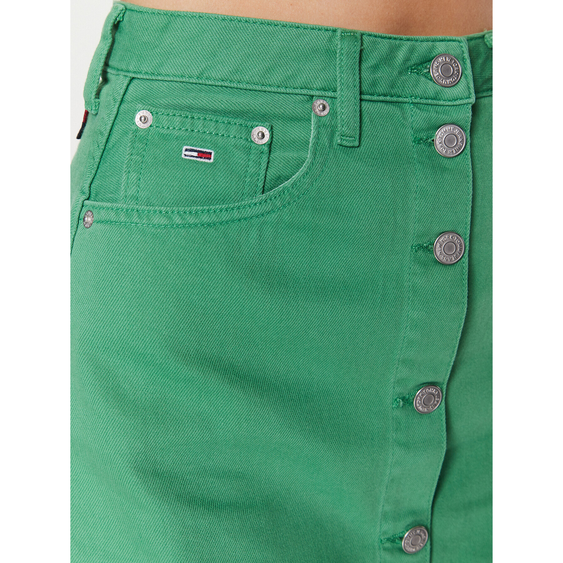 Tommy Jeans Fustă A-Line DW0DW15663 Verde Regular Fit - Pled.ro