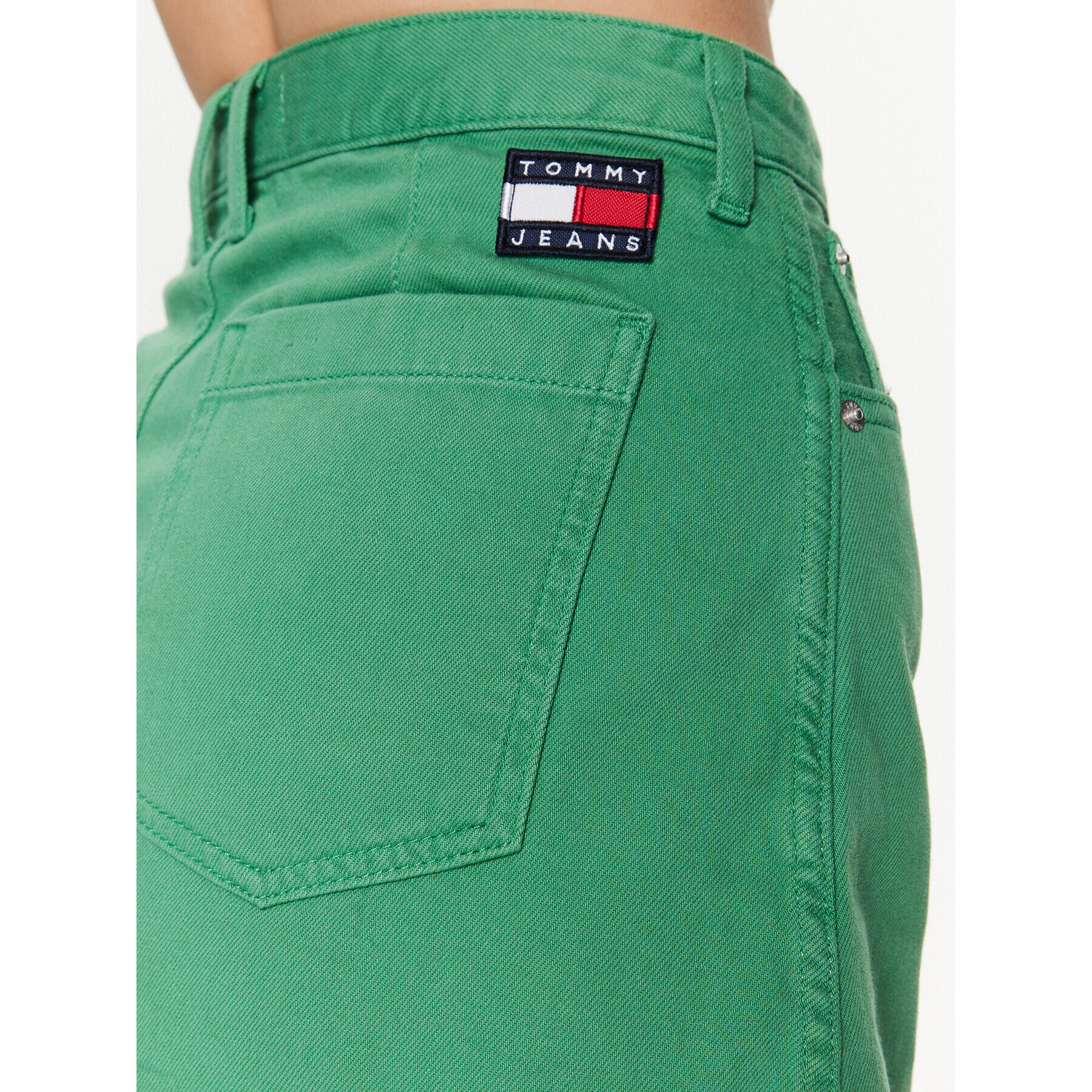 Tommy Jeans Fustă A-Line DW0DW15663 Verde Regular Fit - Pled.ro