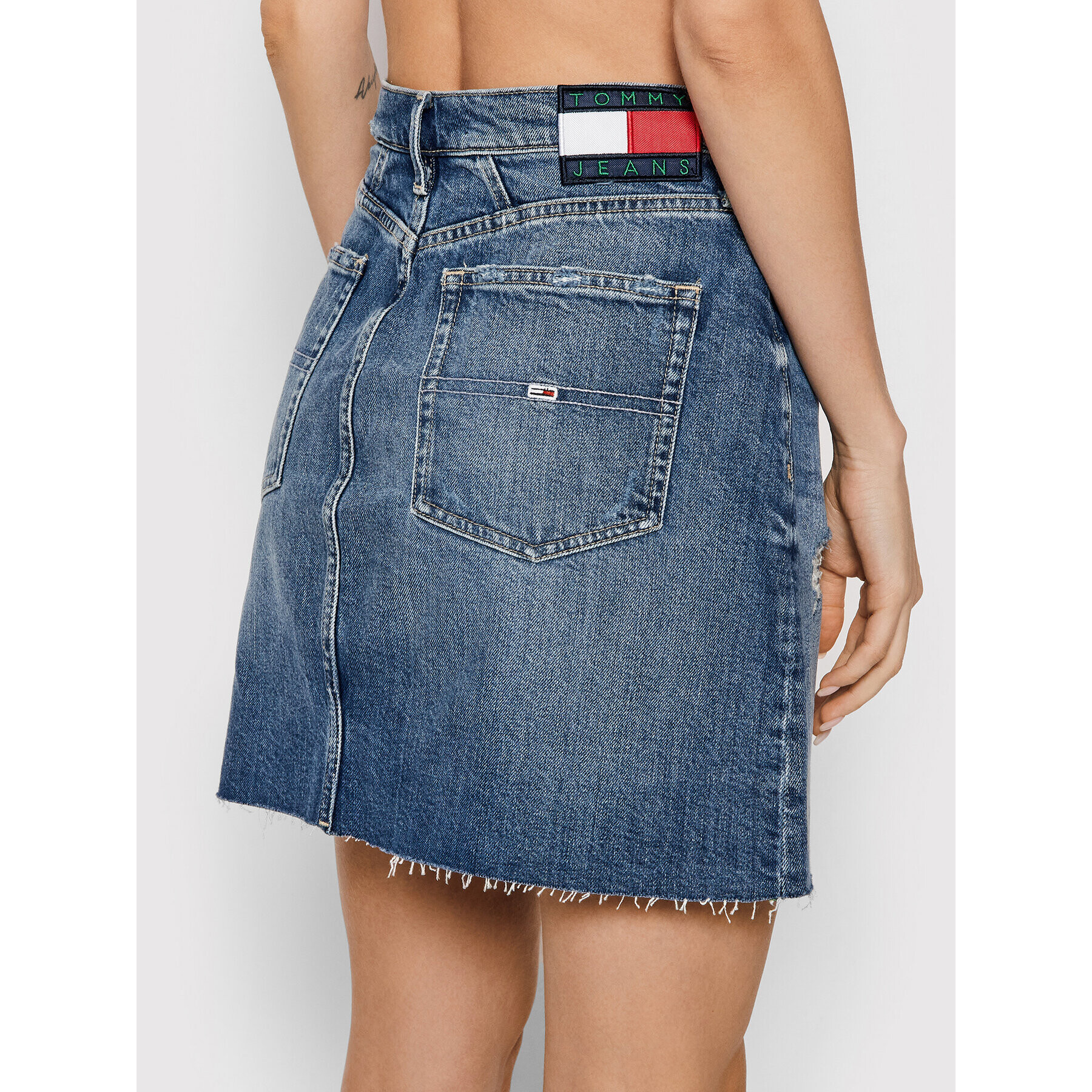 Tommy Jeans Fustă de blugi DW0DW11450 Albastru Regular Fit - Pled.ro