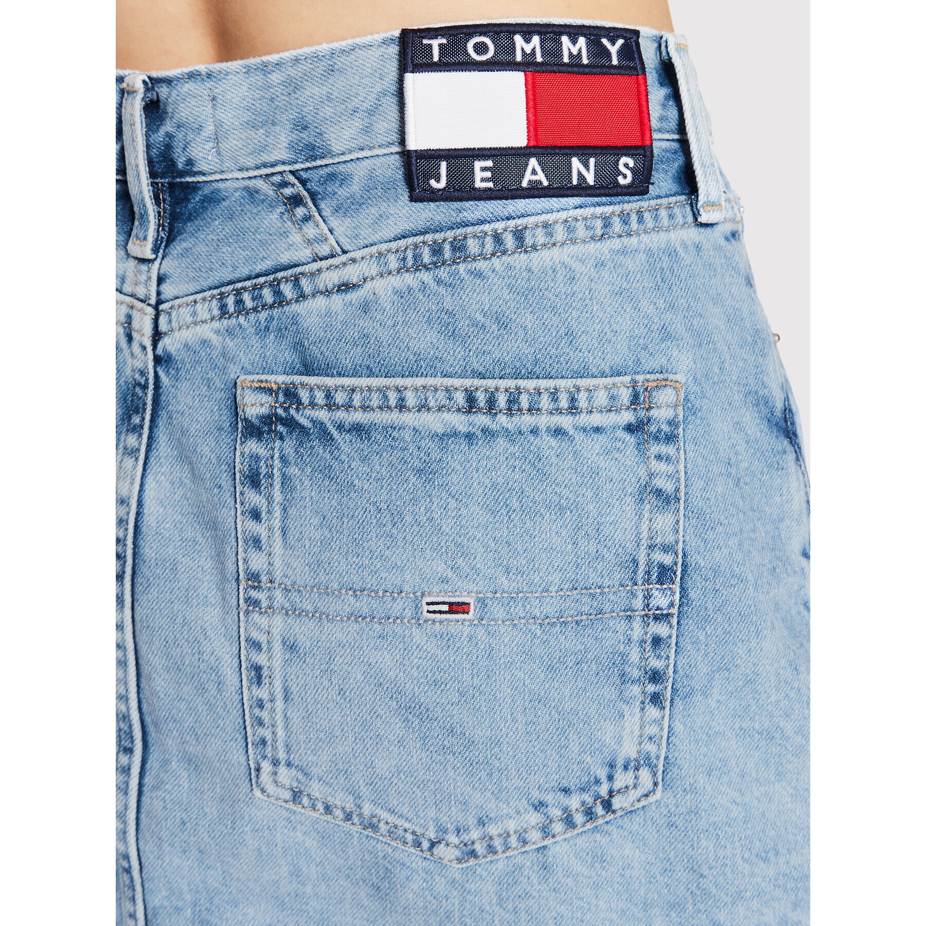 Tommy Jeans Fustă de blugi DW0DW12435 Albastru Regular Fit - Pled.ro