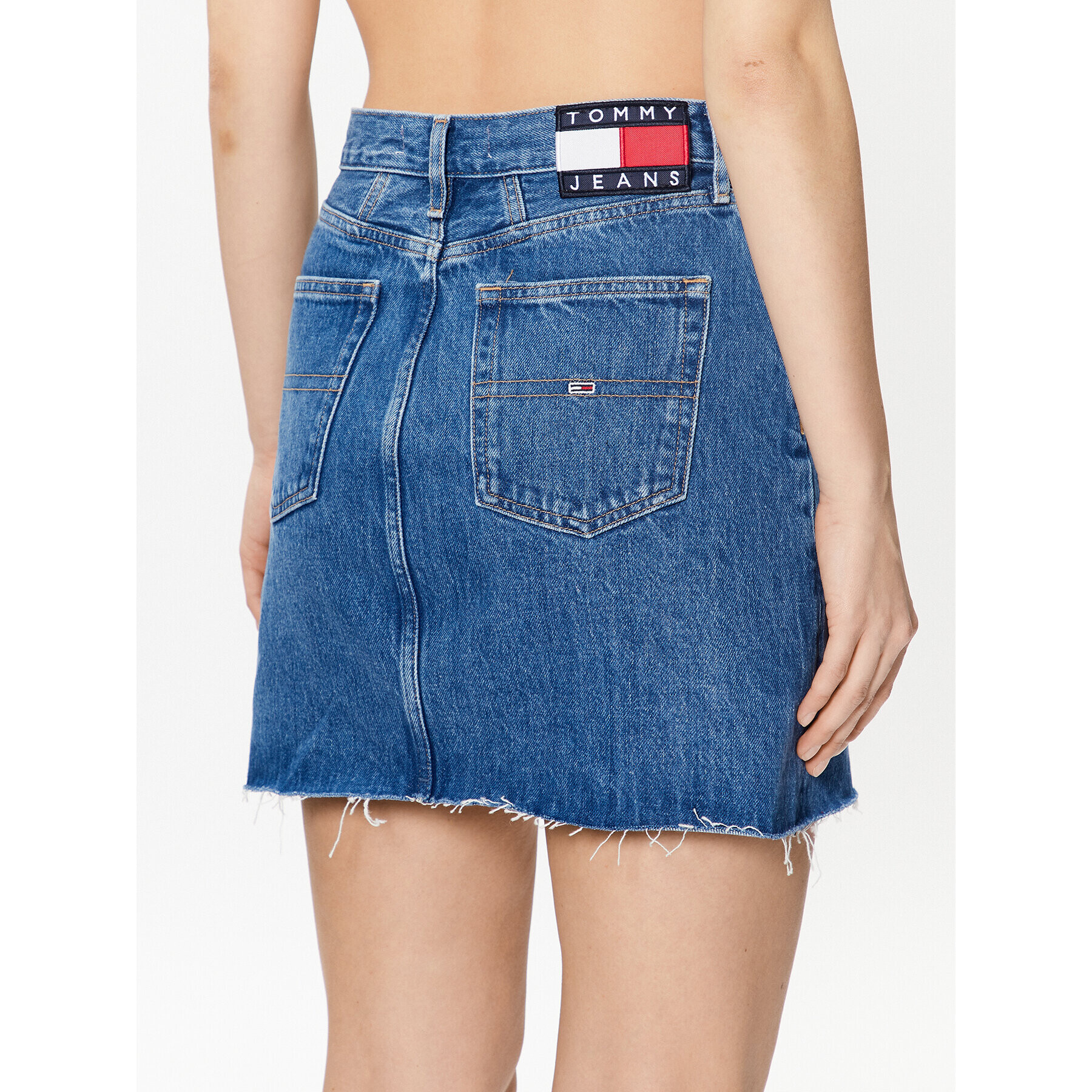 Tommy Jeans Fustă de blugi DW0DW15626 Bleumarin Regular Fit - Pled.ro