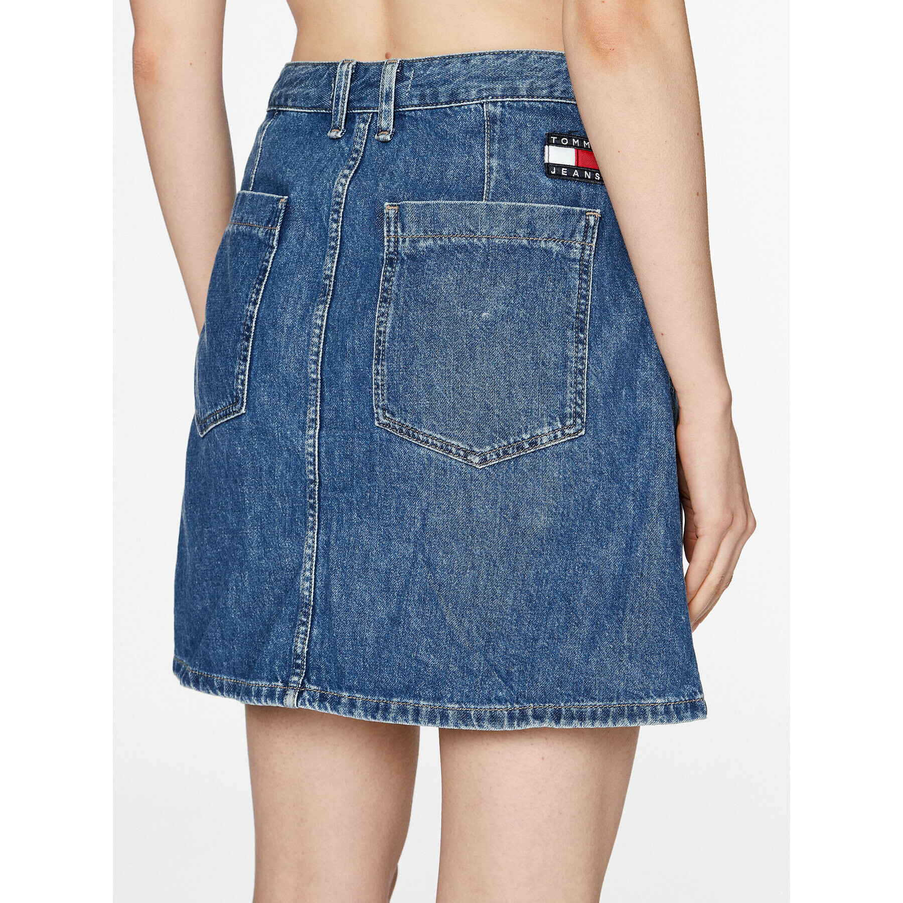 Tommy Jeans Fustă de blugi DW0DW15630 Bleumarin A-Line Fit - Pled.ro