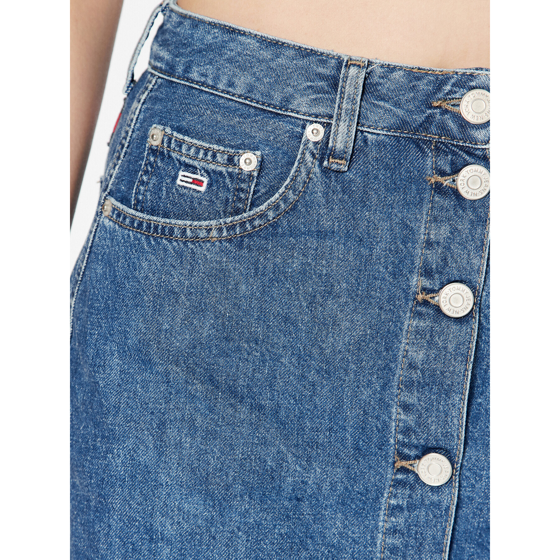 Tommy Jeans Fustă de blugi DW0DW15630 Bleumarin A-Line Fit - Pled.ro