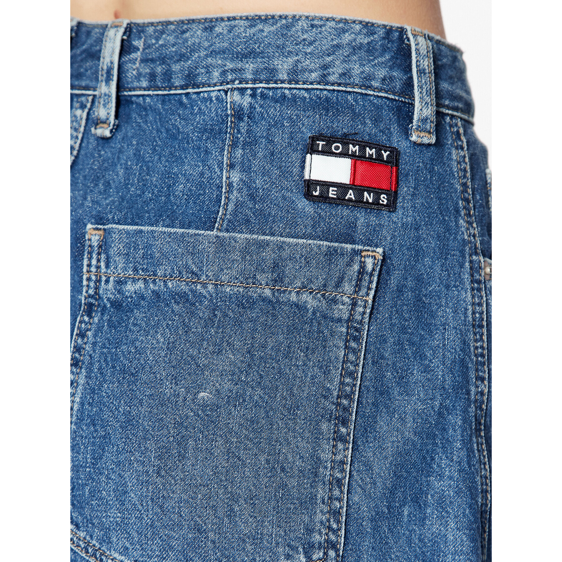 Tommy Jeans Fustă de blugi DW0DW15630 Bleumarin A-Line Fit - Pled.ro