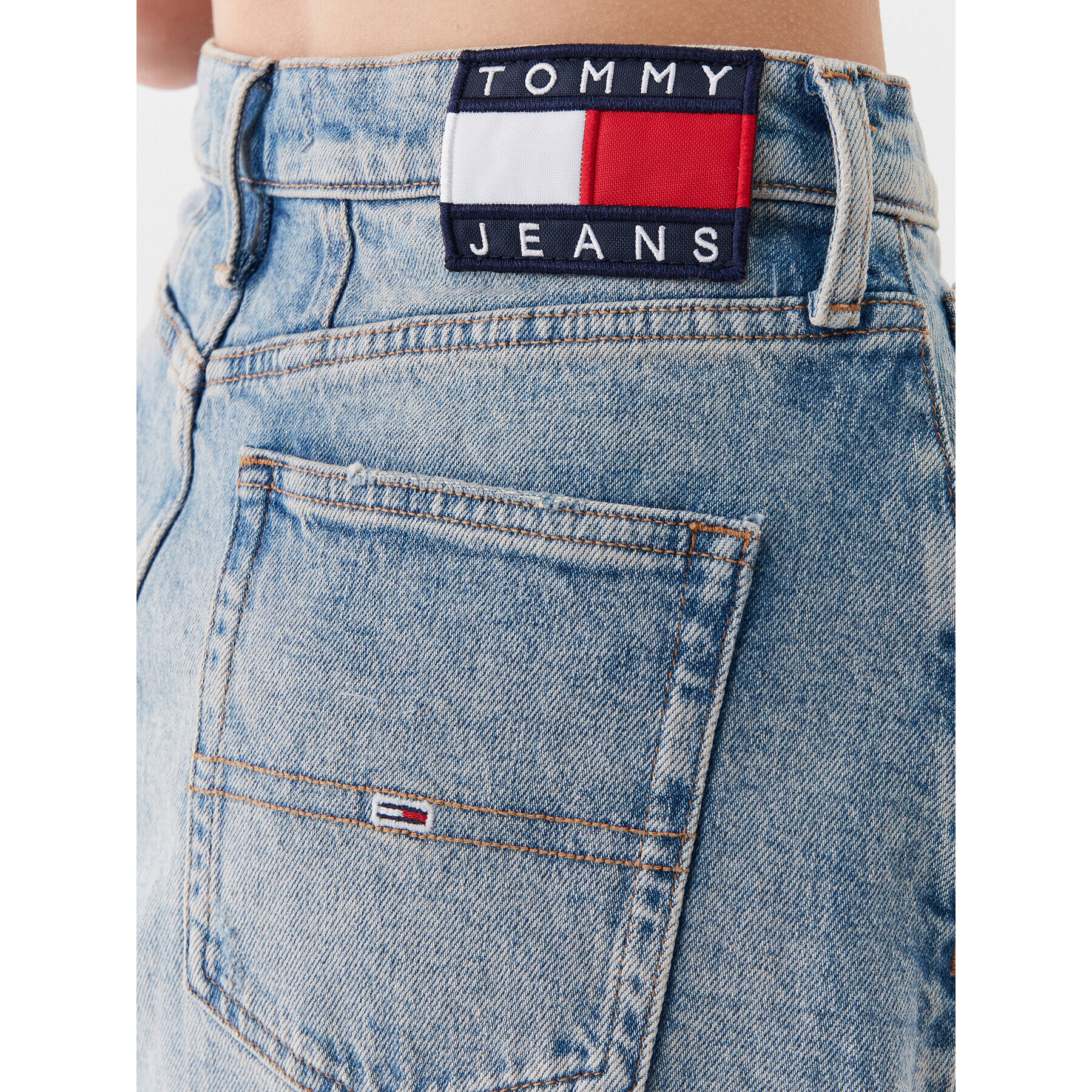 Tommy Jeans Fustă de blugi DW0DW16070 Albastru Regular Fit - Pled.ro