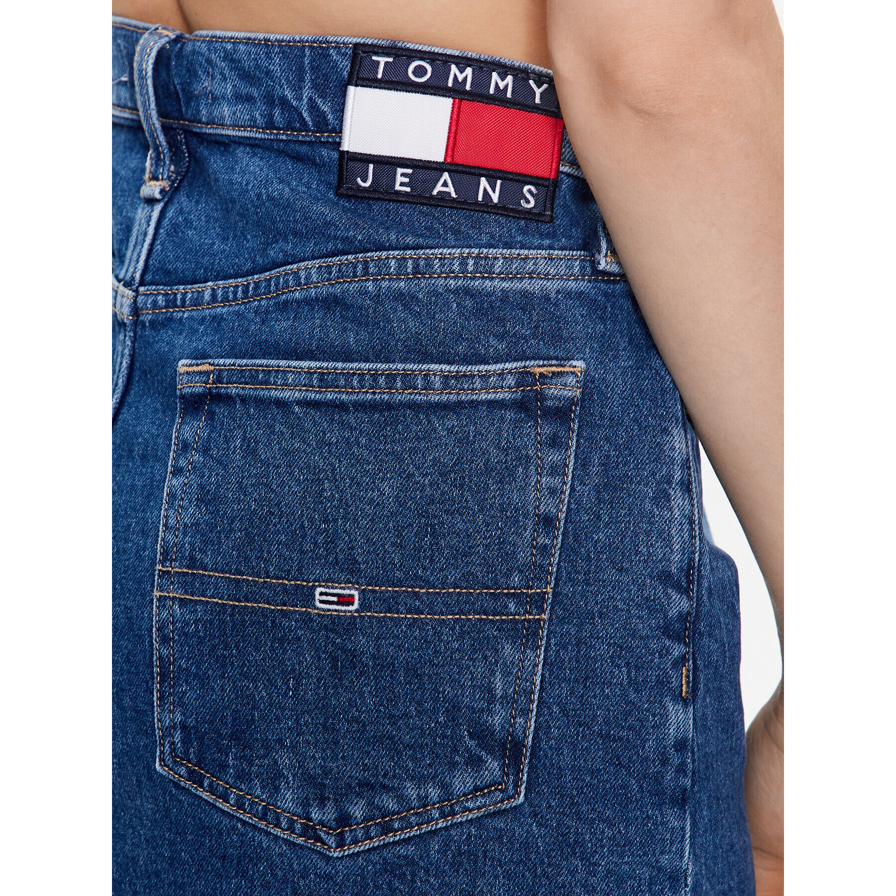 Tommy Jeans Fustă de blugi Izzie DW0DW16175 Albastru Regular Fit - Pled.ro