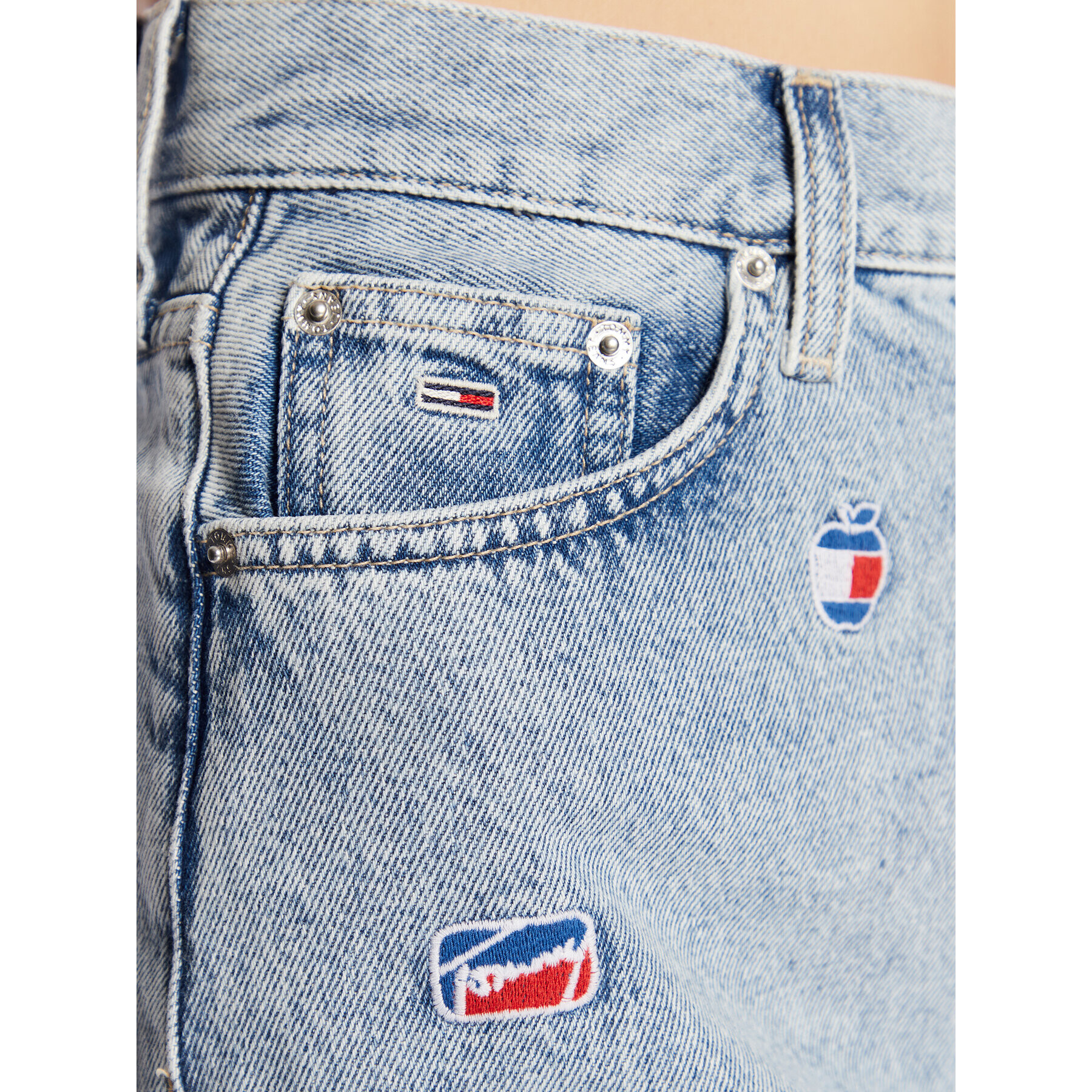 Tommy Jeans Fustă de blugi Mom DW0DW14837 Albastru Regular Fit - Pled.ro