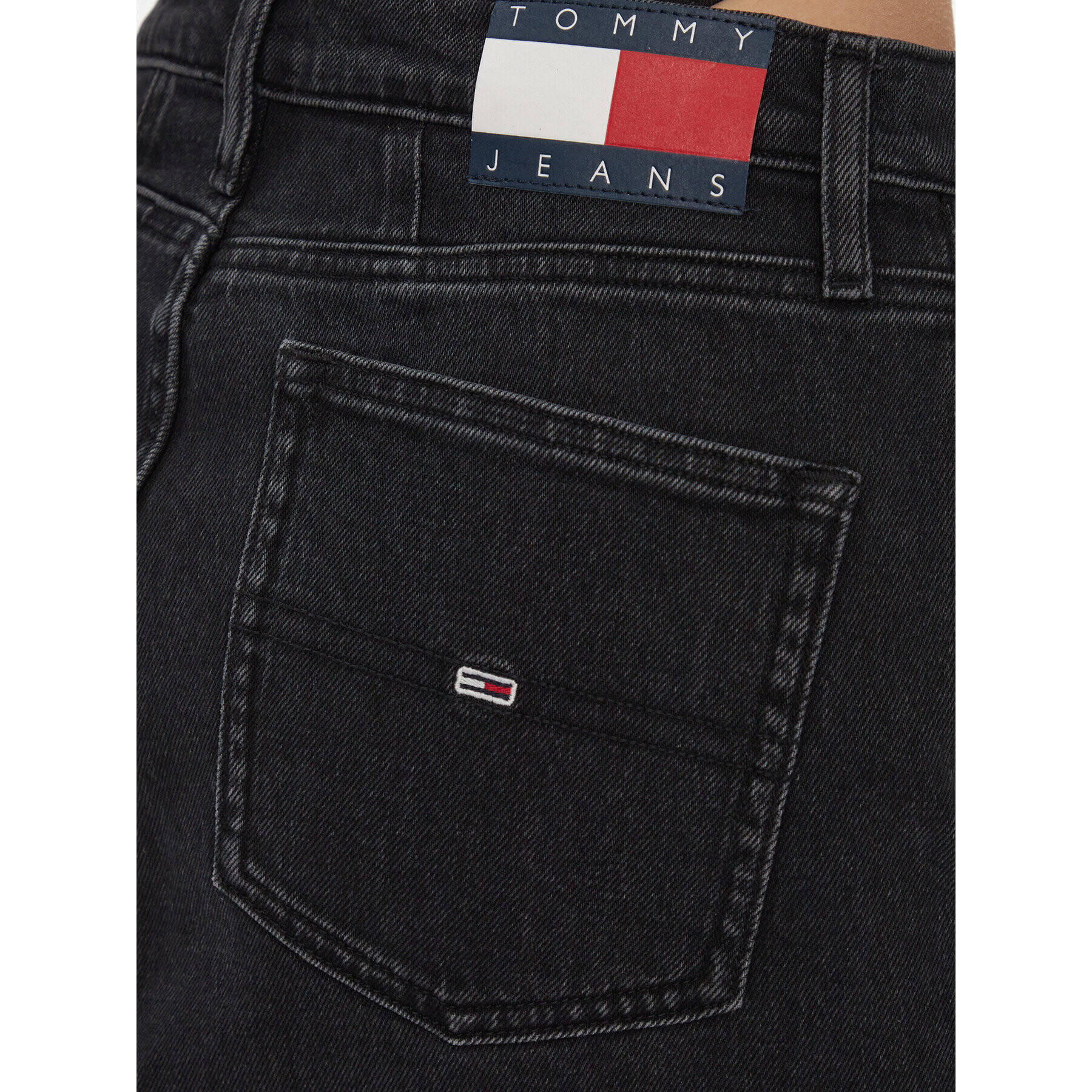 Tommy Jeans Fustă de blugi Mom Uh Skirt Cg4181 DW0DW17286 Negru Slim Fit - Pled.ro