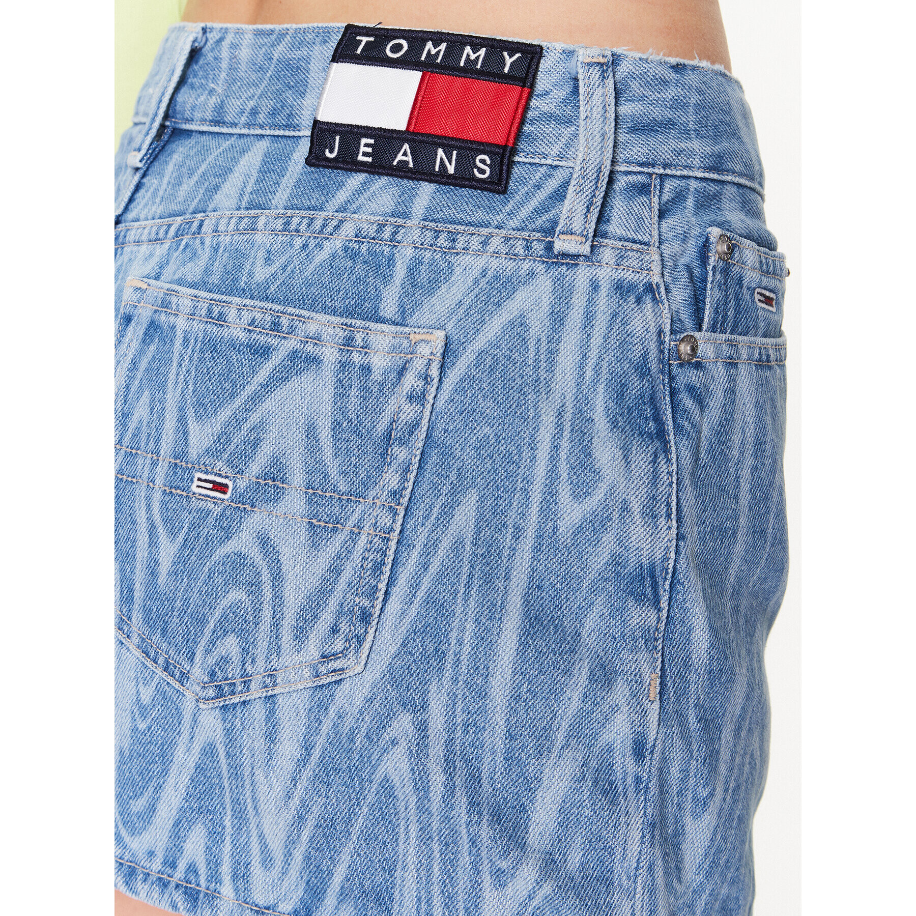 Tommy Jeans Fustă de blugi Sophie Micro Mini DW0DW15631 Albastru Regular Fit - Pled.ro