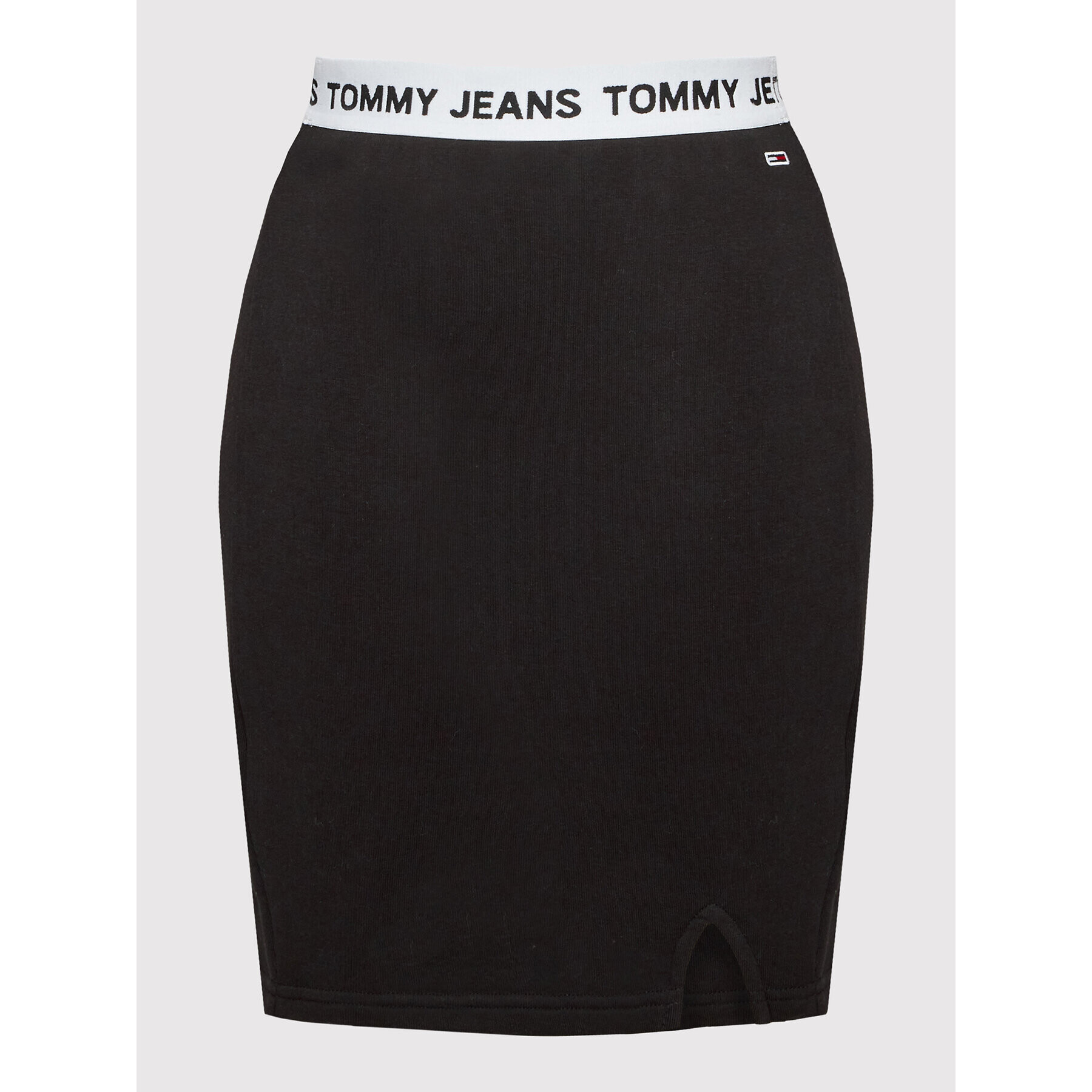 Tommy Jeans Fustă mini Logo Waistband DW0DW13706 Negru Slim Fit - Pled.ro