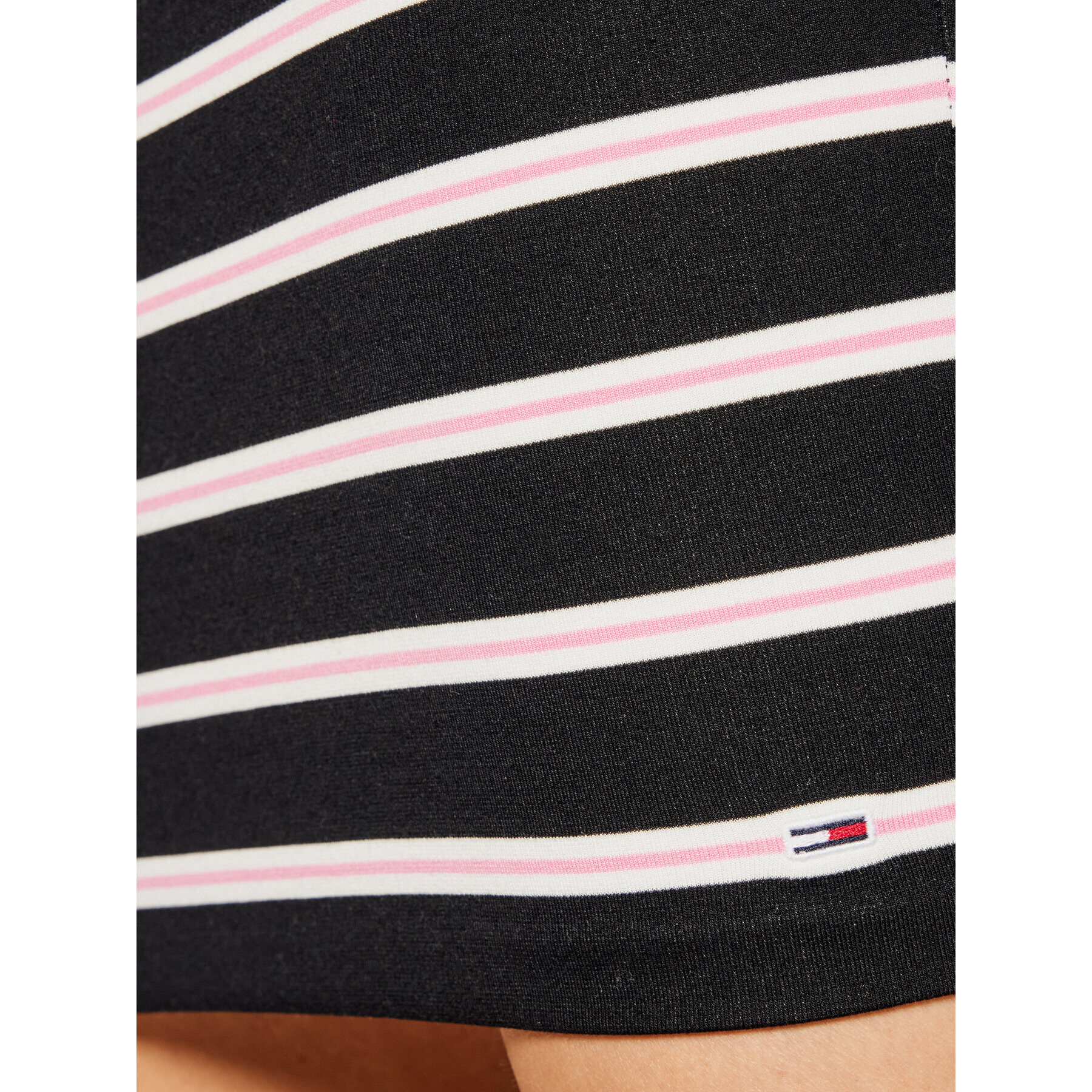 Tommy Jeans Fustă mini Stripe Bodycon DW0DW10144 Negru Slim Fit - Pled.ro