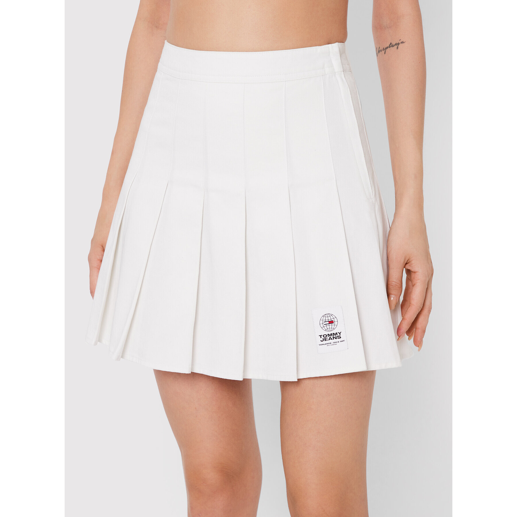 Tommy Jeans Fustă plisată Pleated Tennis DW0DW12917 Bej Regular Fit - Pled.ro