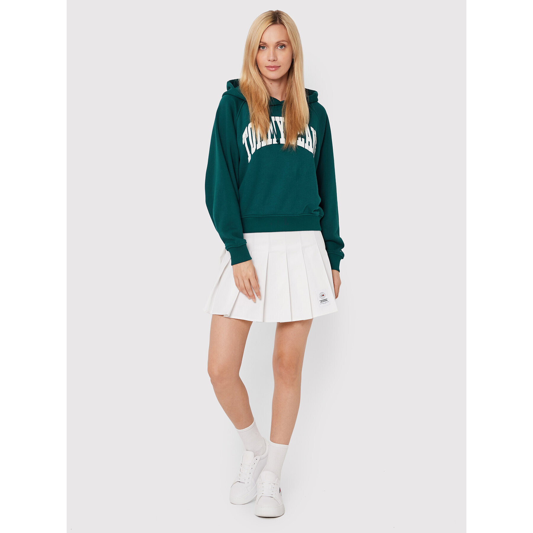 Tommy Jeans Fustă plisată Pleated Tennis DW0DW12917 Bej Regular Fit - Pled.ro