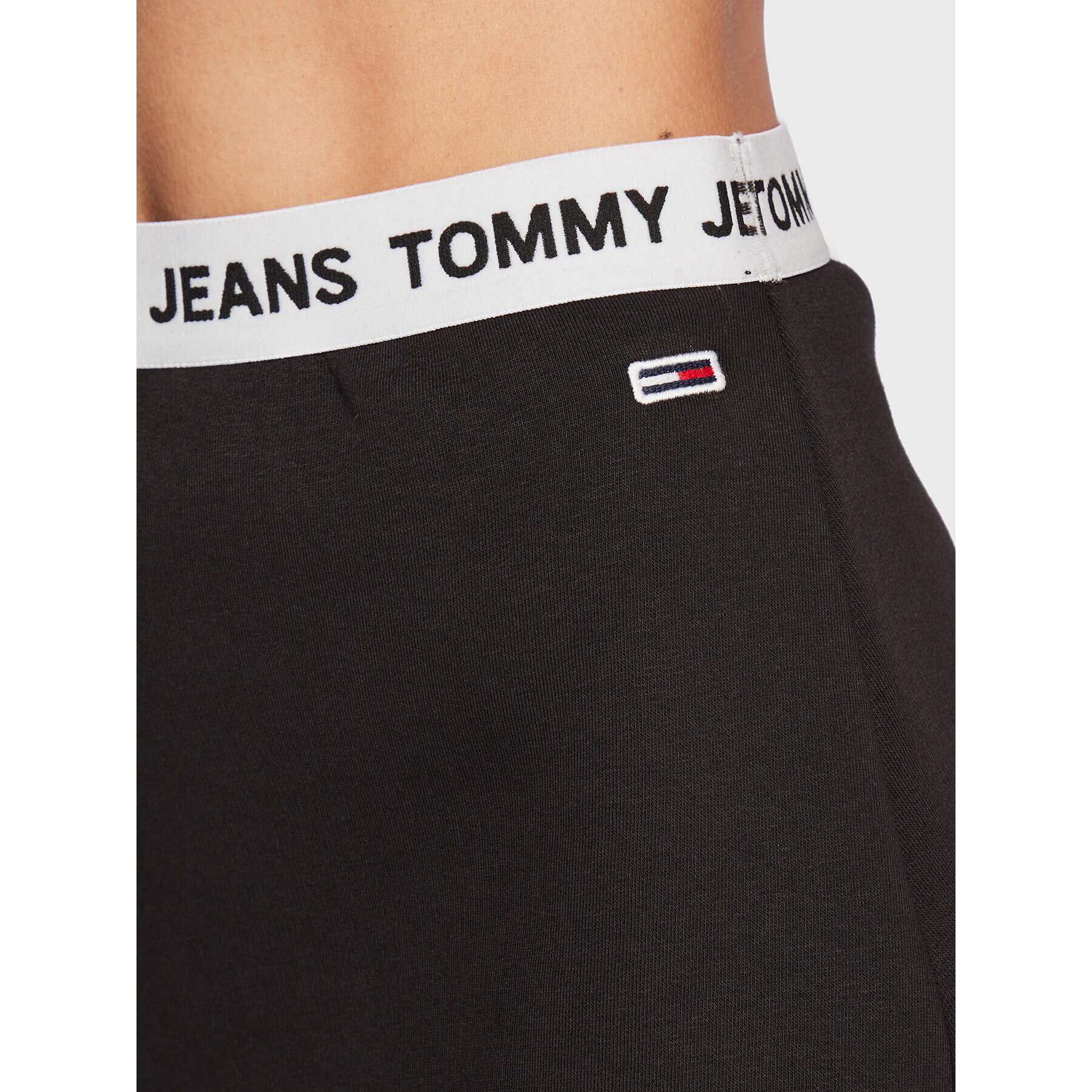 Tommy Jeans Fustă trapez Logo DW0DW14416 Negru Regular Fit - Pled.ro