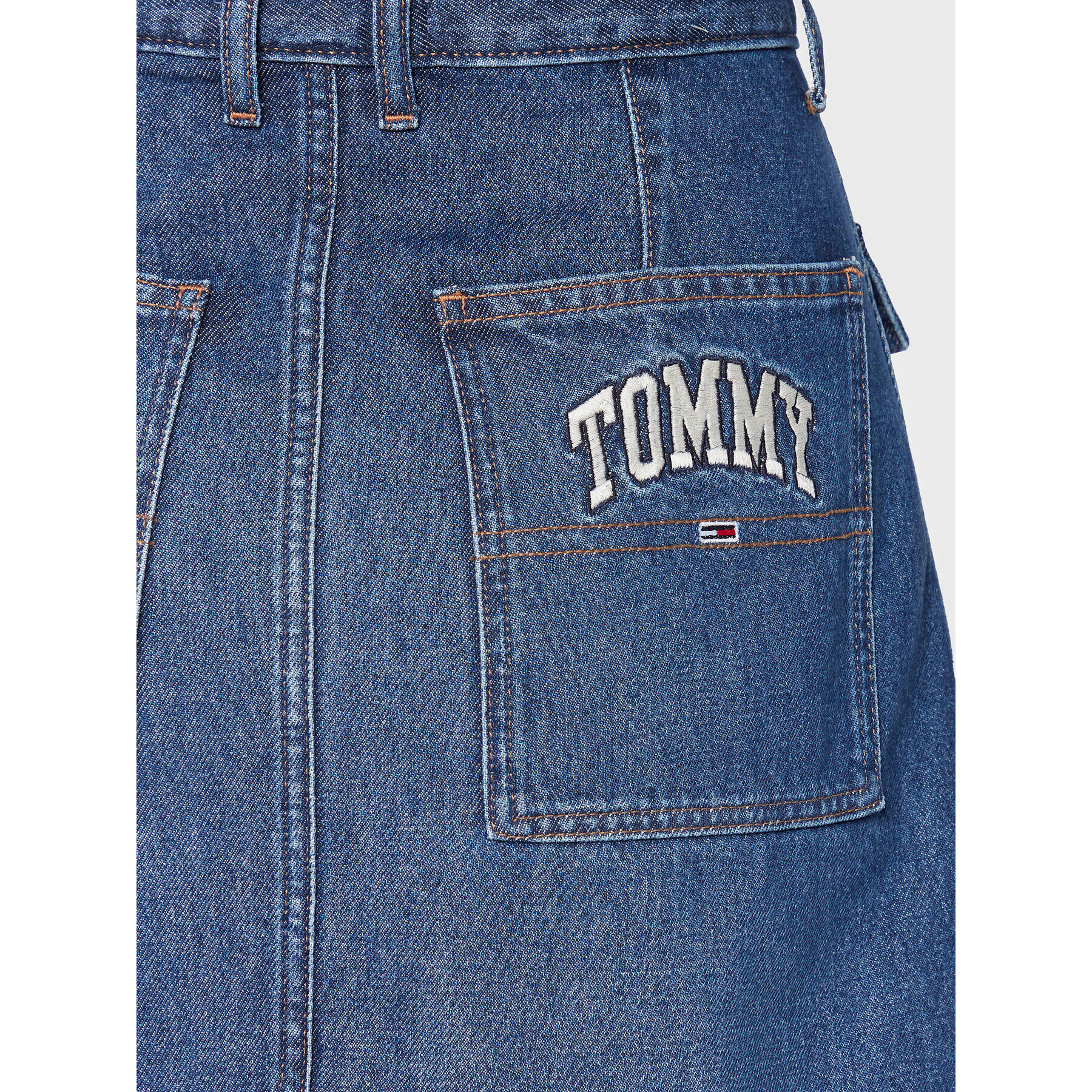 Tommy Jeans Fustă de blugi Line DW0DW14149 Bleumarin Regular Fit - Pled.ro