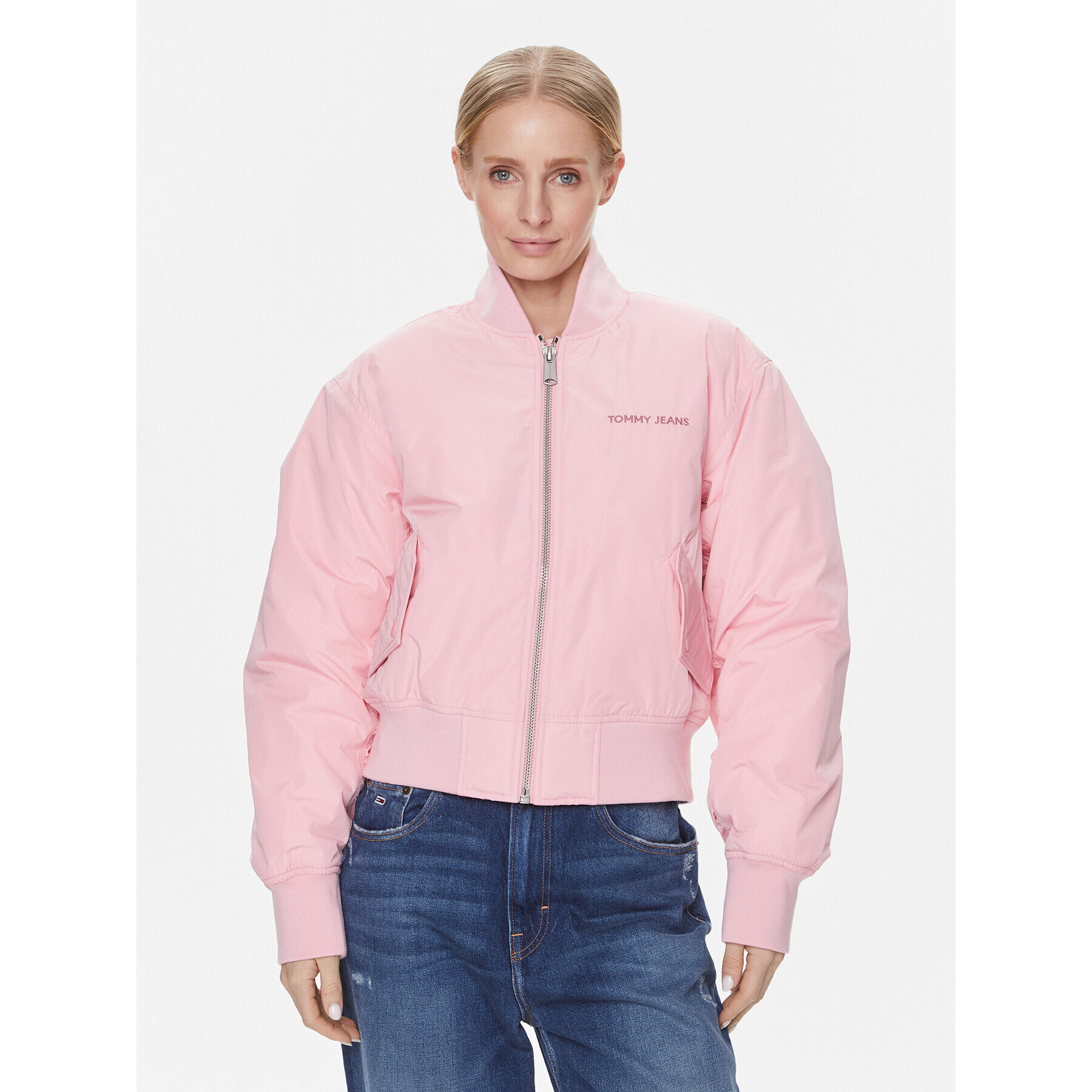 Tommy Jeans Geacă bomber Classics DW0DW17240 Roz Regular Fit - Pled.ro