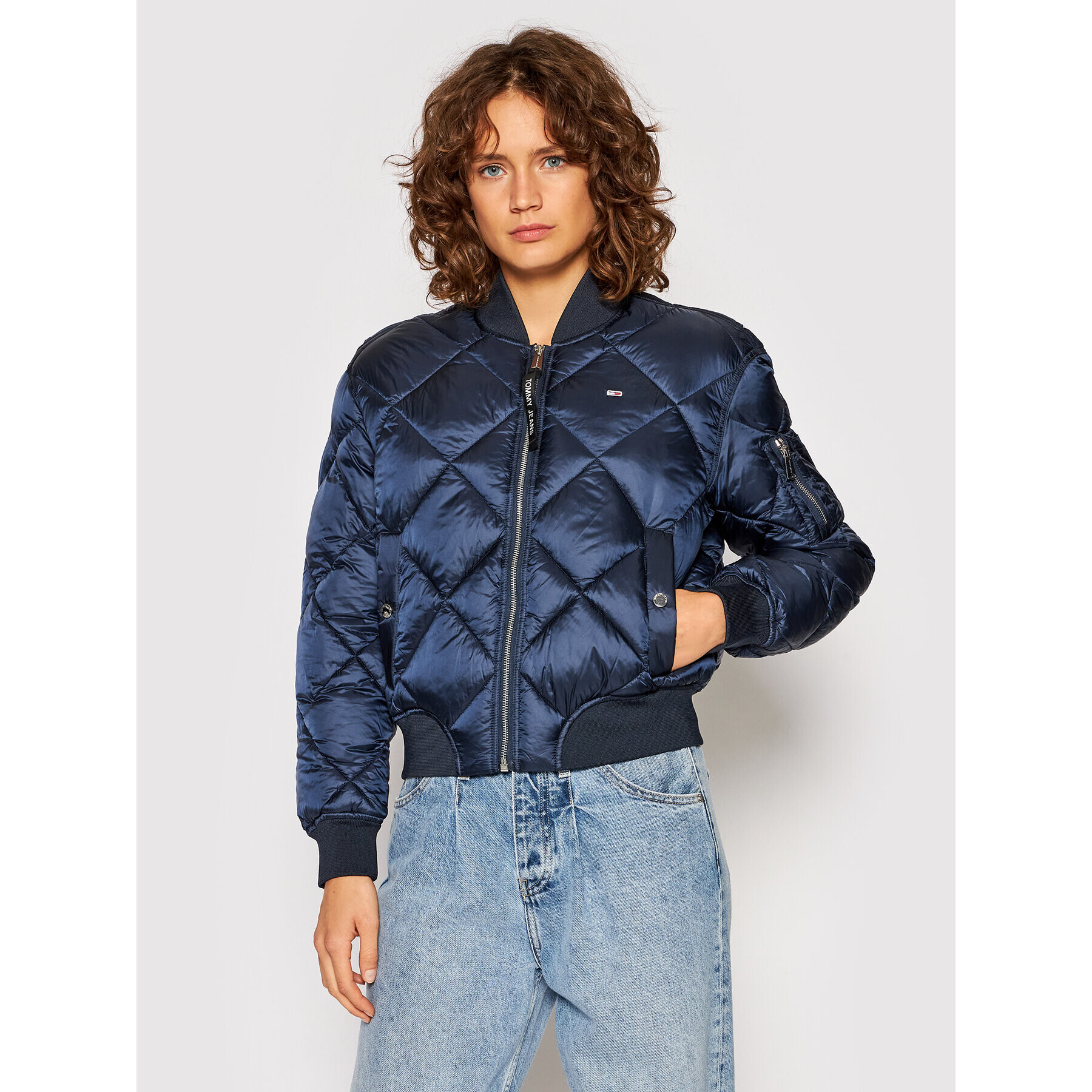 Tommy Jeans Geacă bomber Diamond Quilted DW0DW10385 Bleumarin Regular Fit - Pled.ro