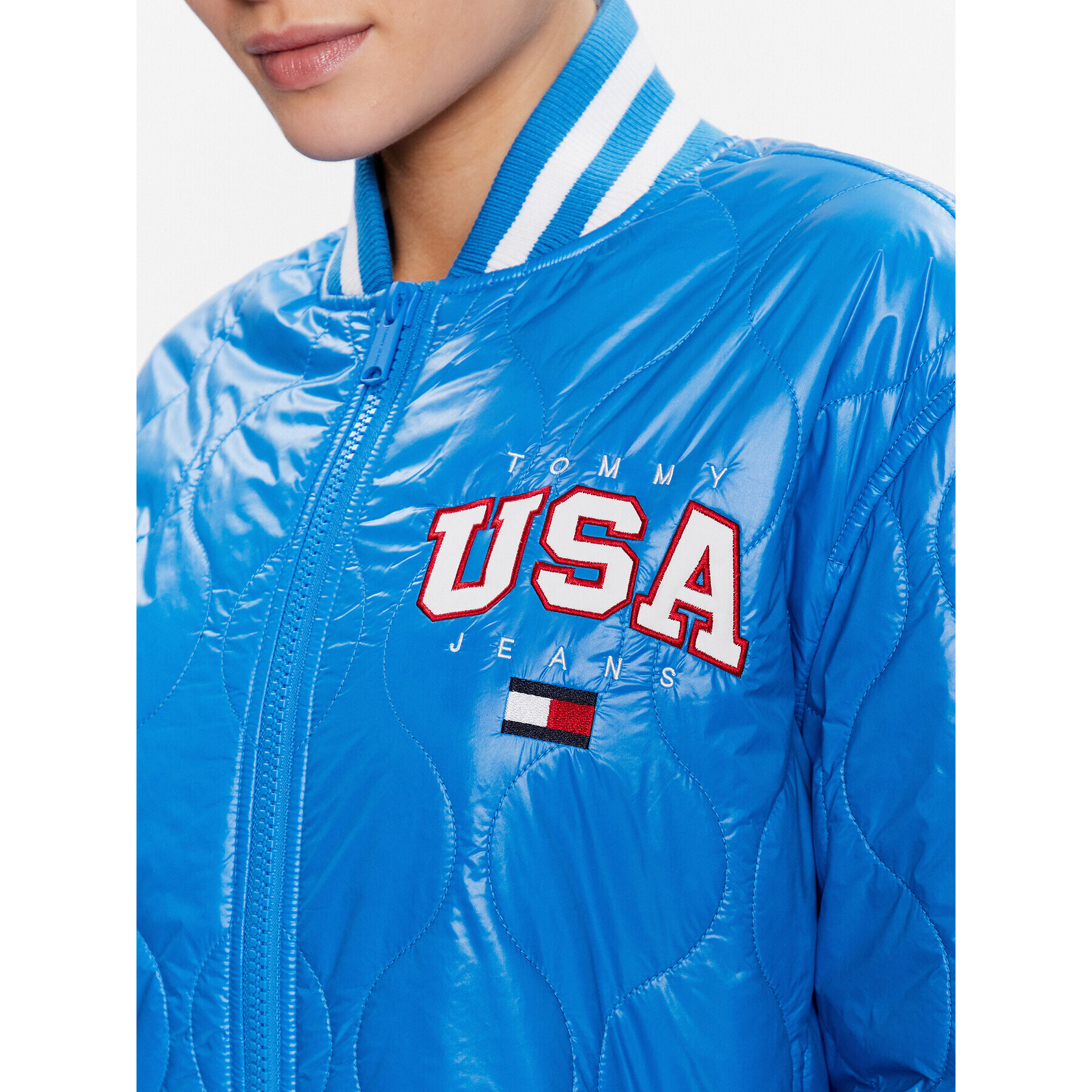 Tommy Jeans Geacă bomber DW0DW15335 Albastru Oversize - Pled.ro