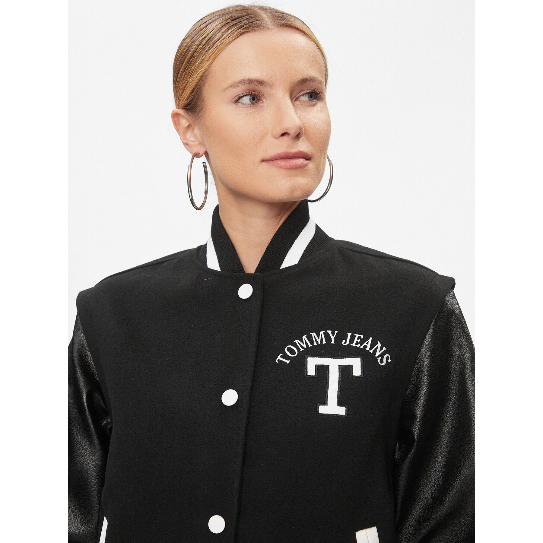 Tommy Jeans Geacă bomber Letterman DW0DW15958 Negru Regular Fit - Pled.ro