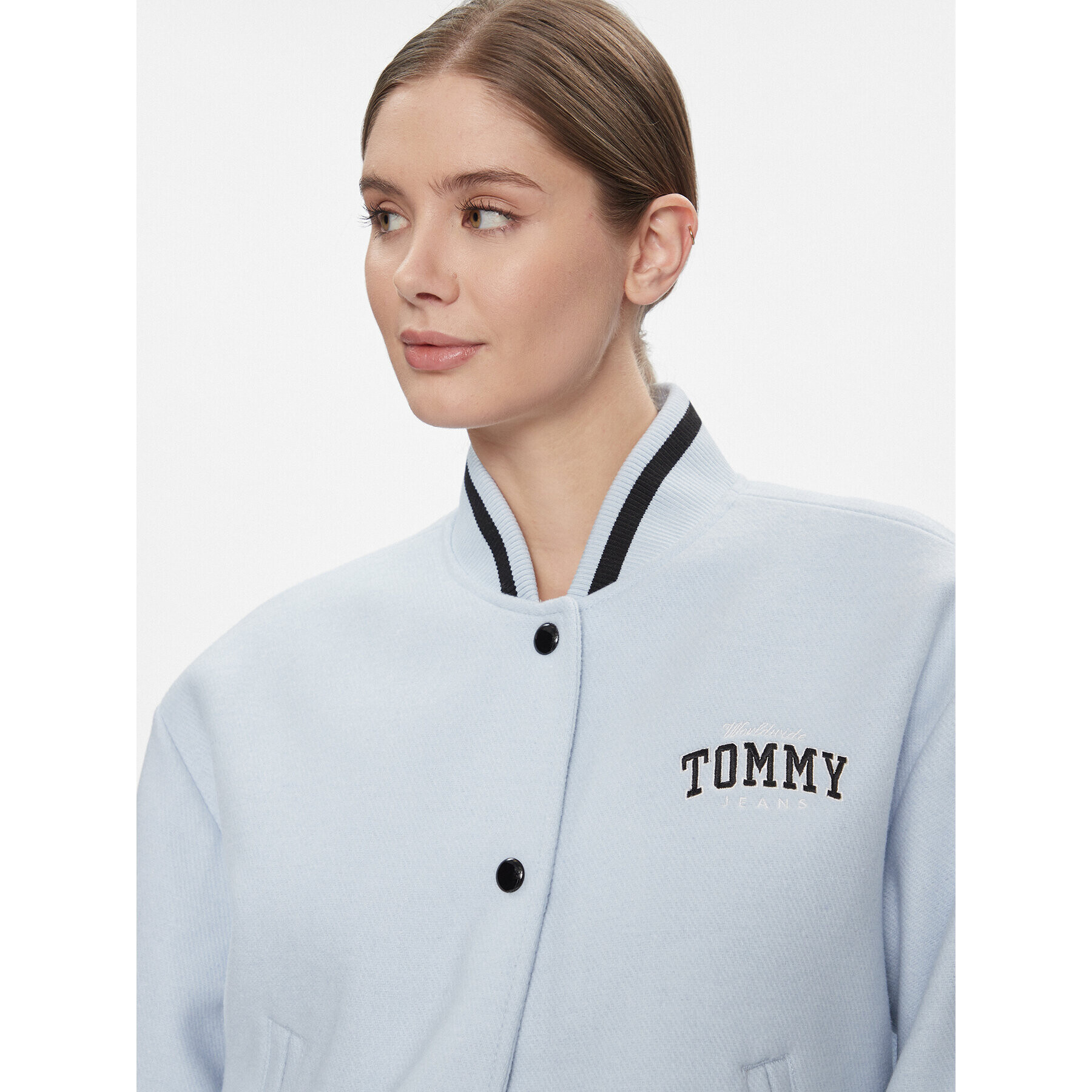 Tommy Jeans Geacă bomber Varsity DW0DW17236 Albastru Relaxed Fit - Pled.ro