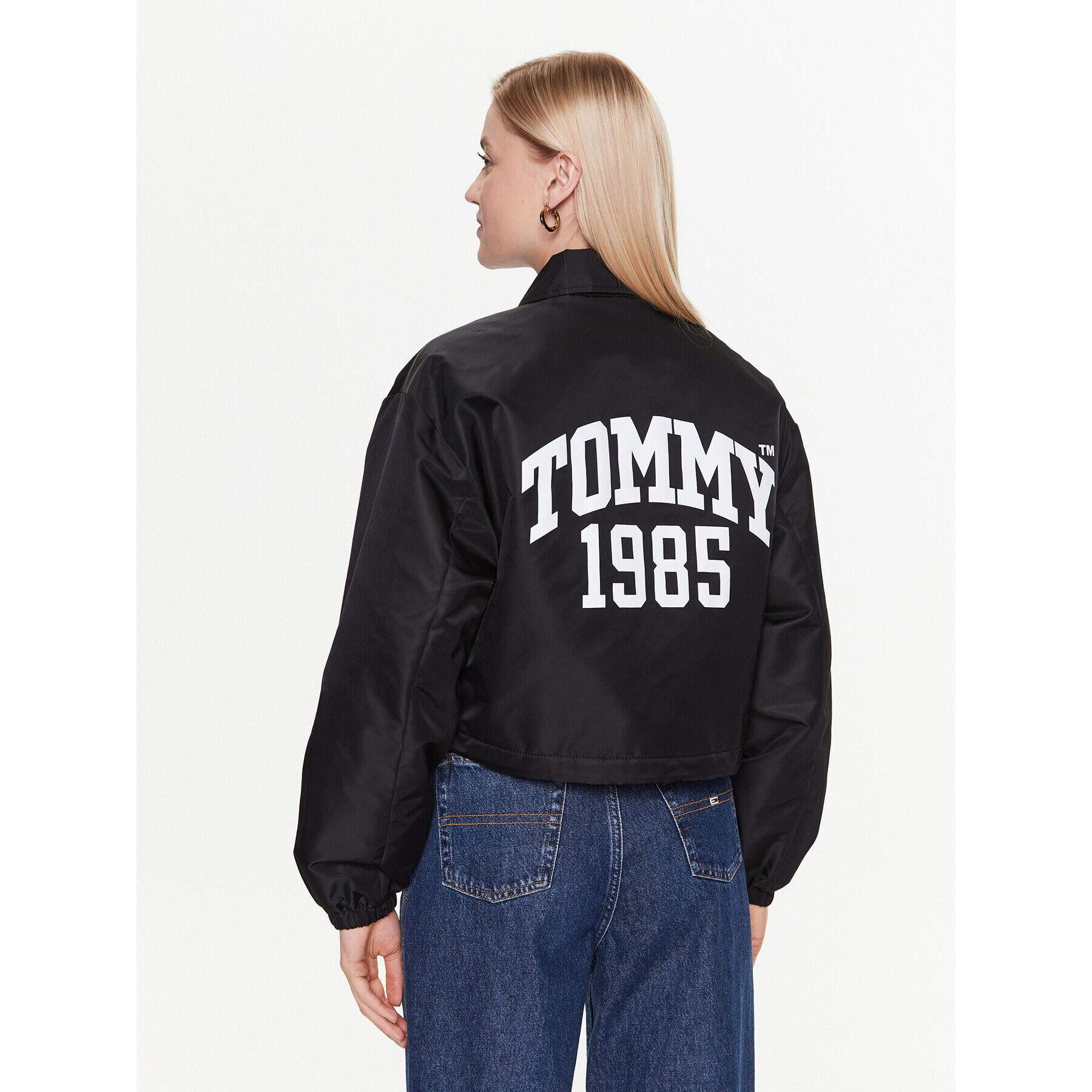 Tommy Jeans Geacă Cropped Coach DW0DW15334 Negru Regular Fit - Pled.ro