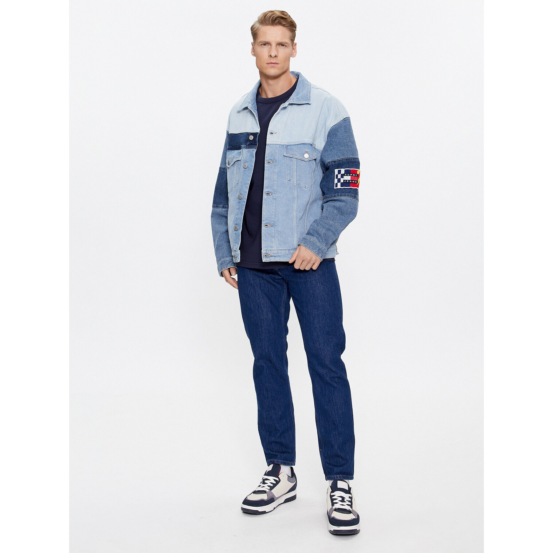 Tommy Jeans Geacă de blugi Aiden DM0DM16737 Albastru Oversize - Pled.ro