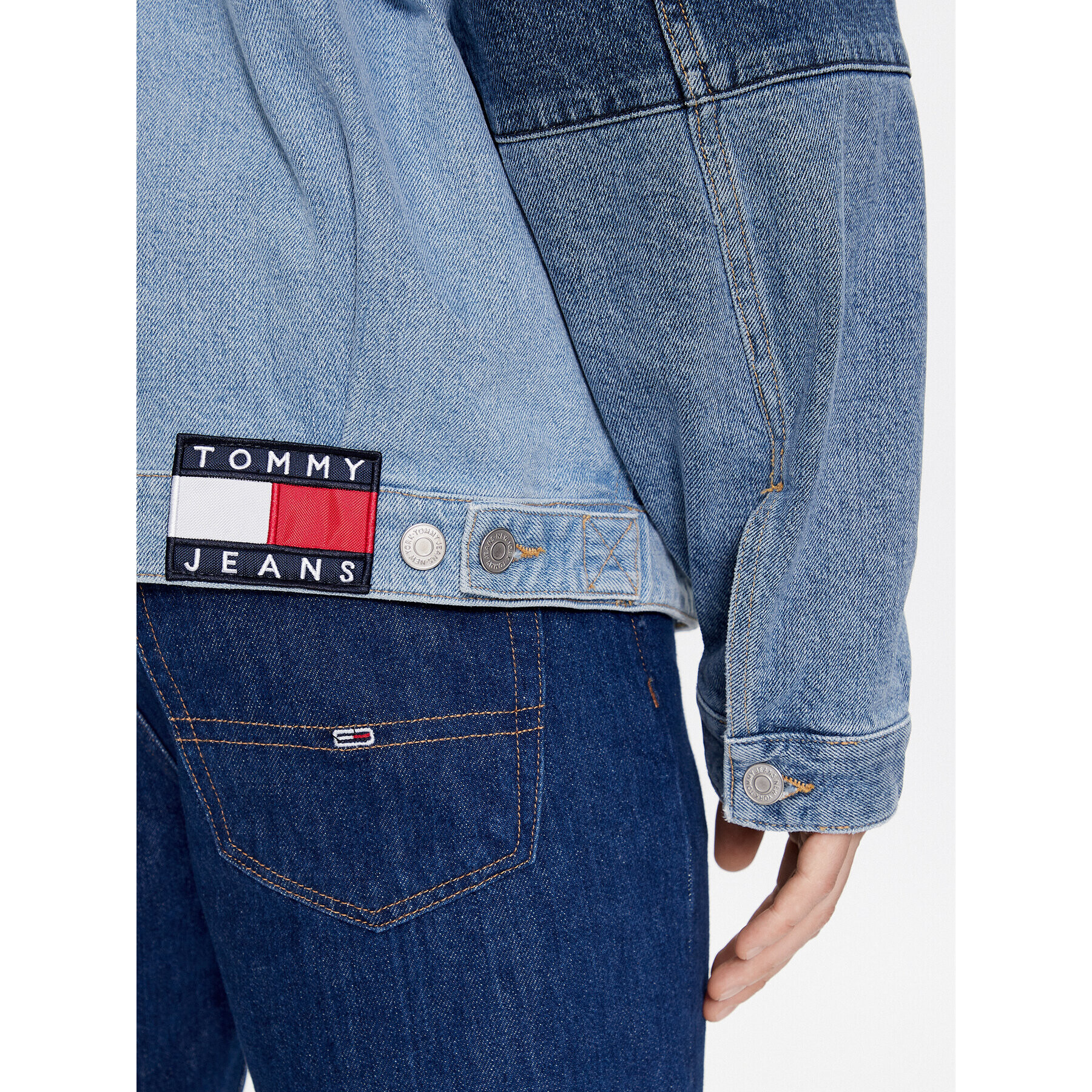 Tommy Jeans Geacă de blugi Aiden DM0DM16737 Albastru Oversize - Pled.ro