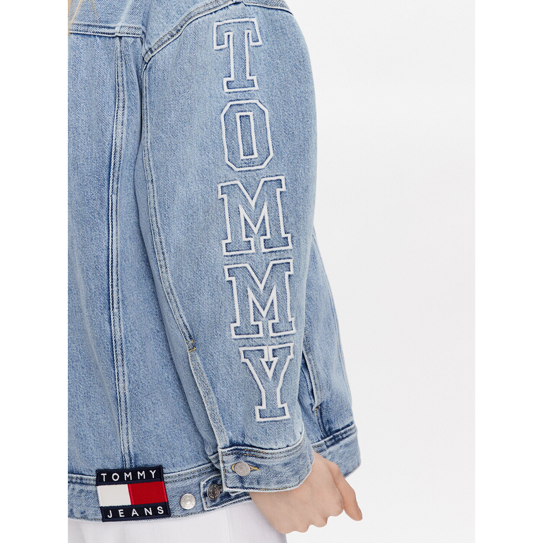 Tommy Jeans Geacă de blugi Daisy DW0DW15616 Albastru Oversize - Pled.ro