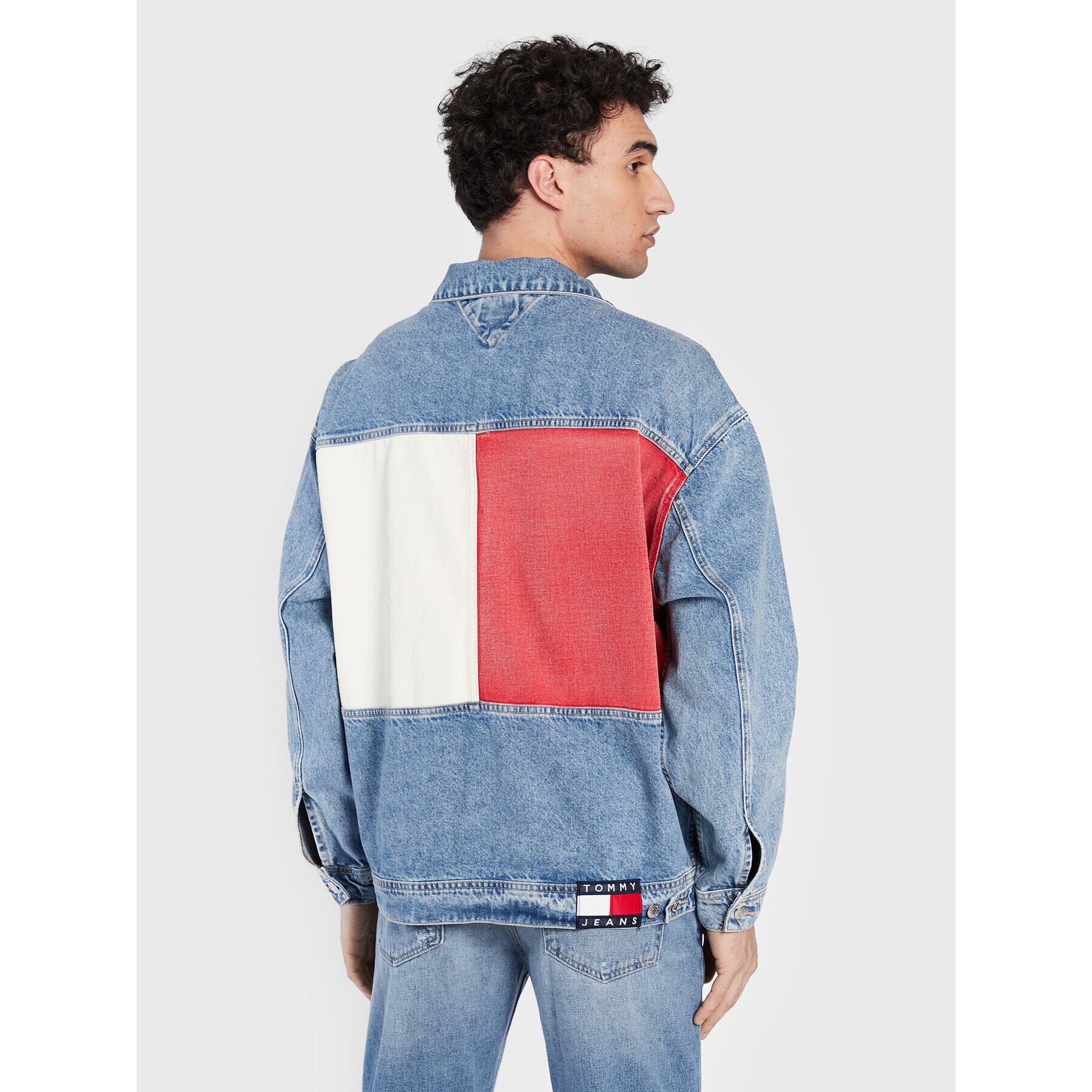 Tommy Jeans Geacă de blugi DM0DM15611 Albastru Oversize - Pled.ro