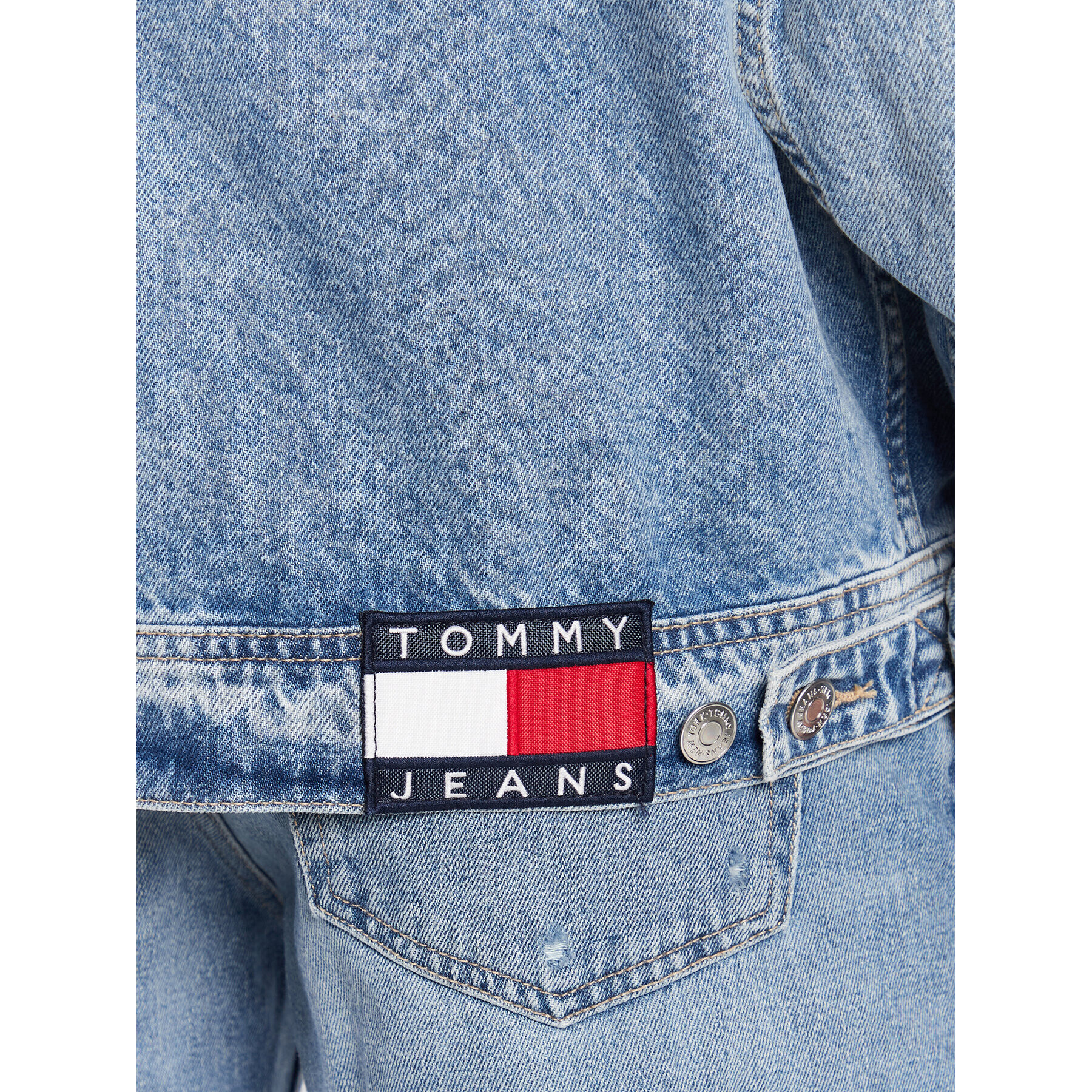 Tommy Jeans Geacă de blugi DM0DM15611 Albastru Oversize - Pled.ro