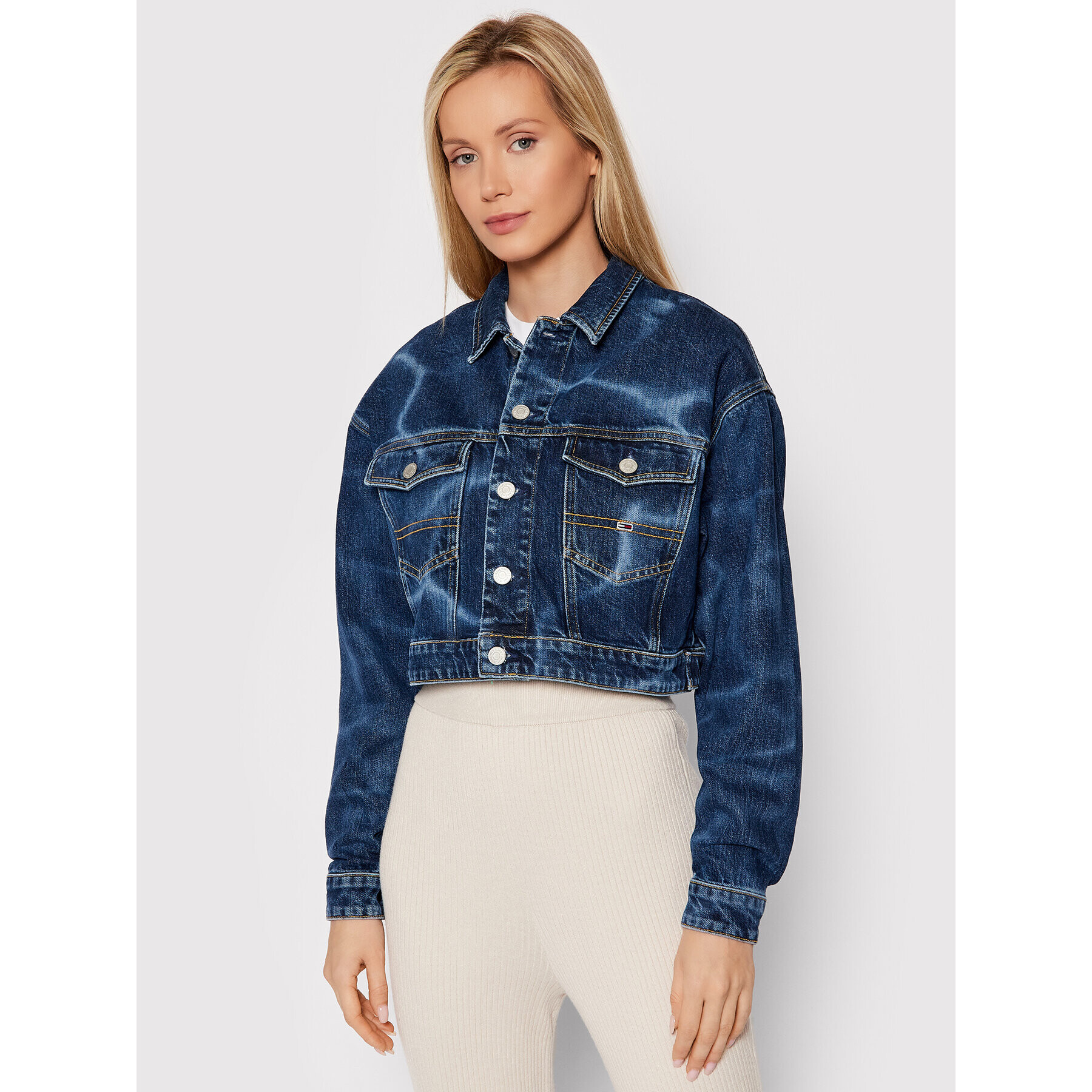 Tommy Jeans Geacă de blugi DW0DW12005 Bleumarin Regular Fit - Pled.ro