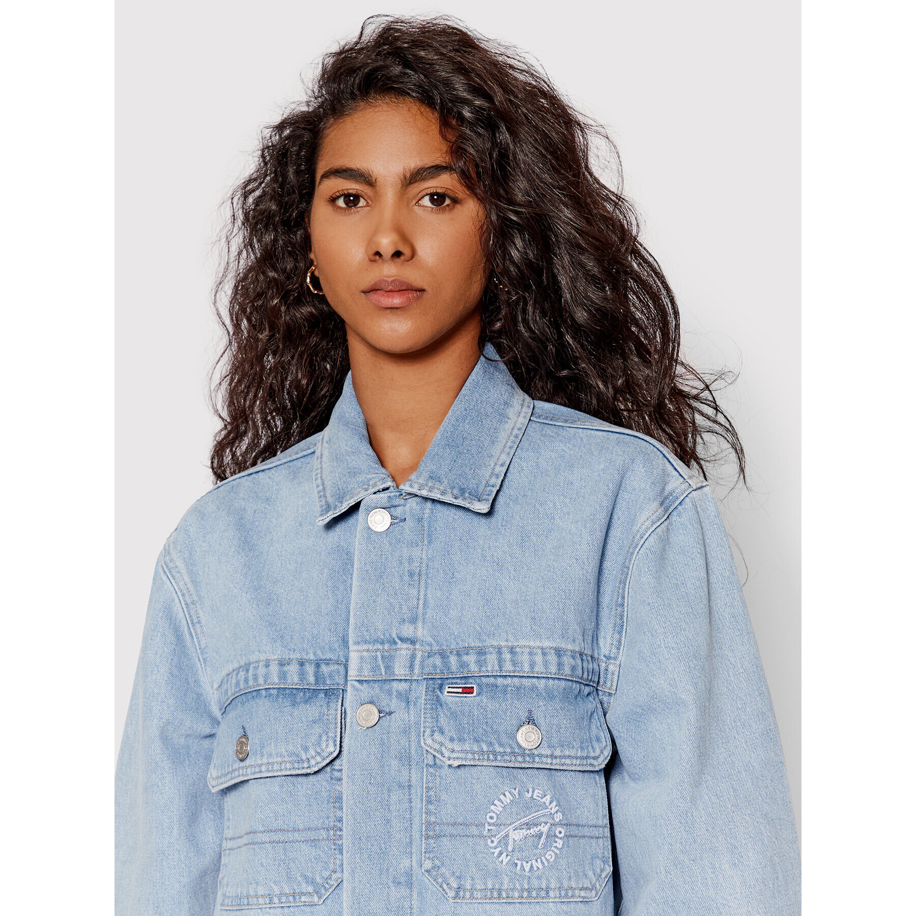 Tommy Jeans Geacă de blugi DW0DW12418 Albastru Oversize - Pled.ro