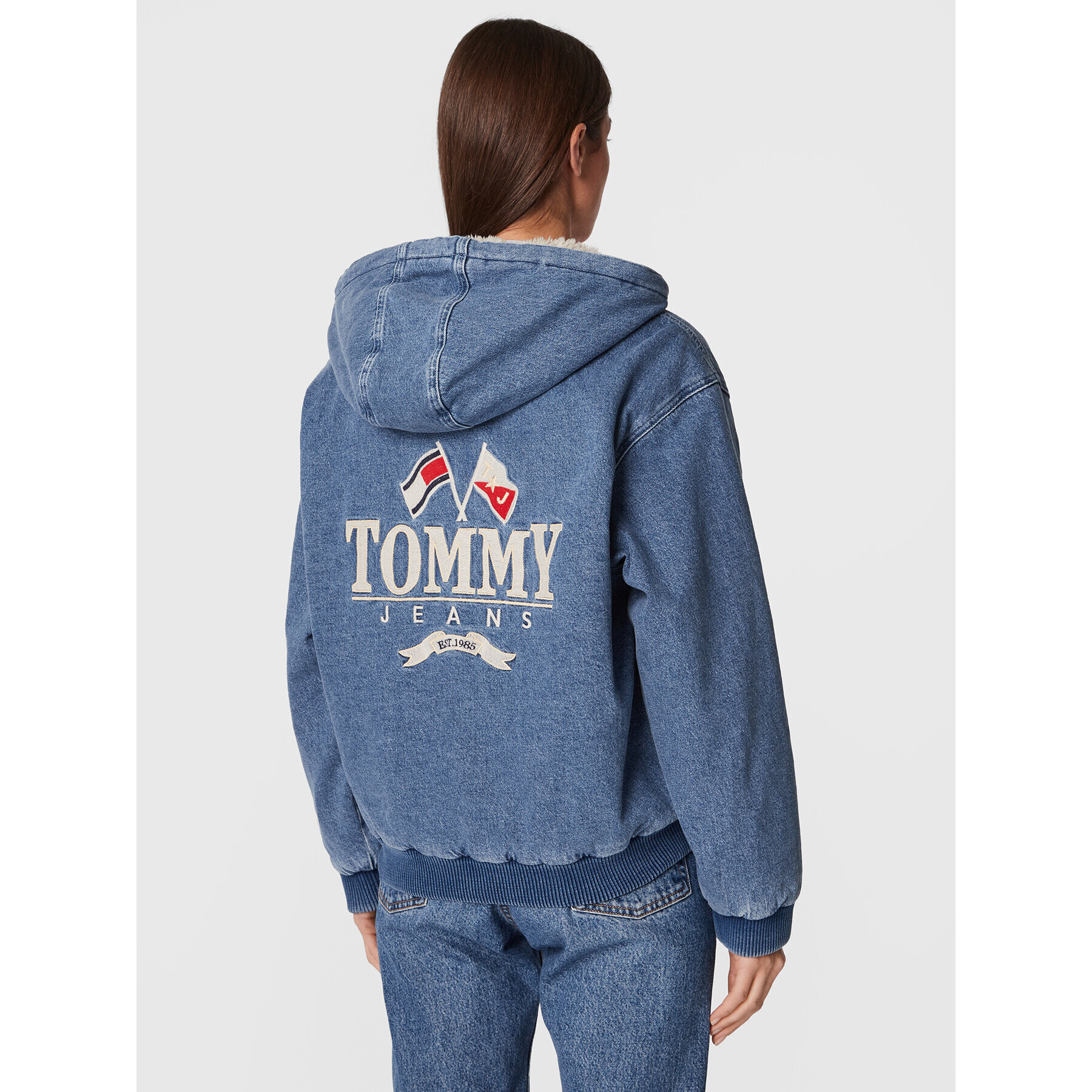 Tommy Jeans Geacă de blugi DW0DW14249 Albastru Regular Fit - Pled.ro