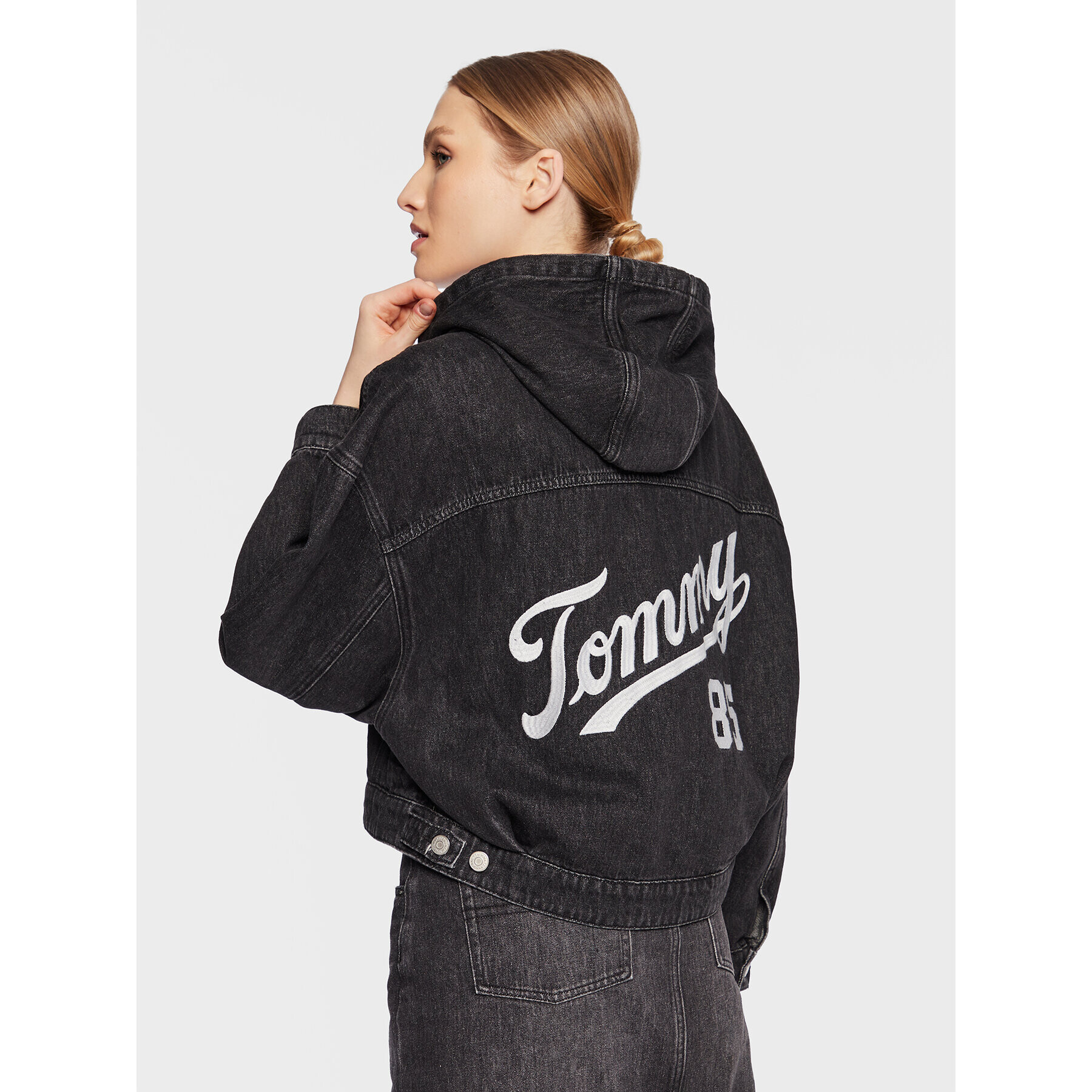 Tommy Jeans Geacă de blugi DW0DW14803 Negru Oversize - Pled.ro