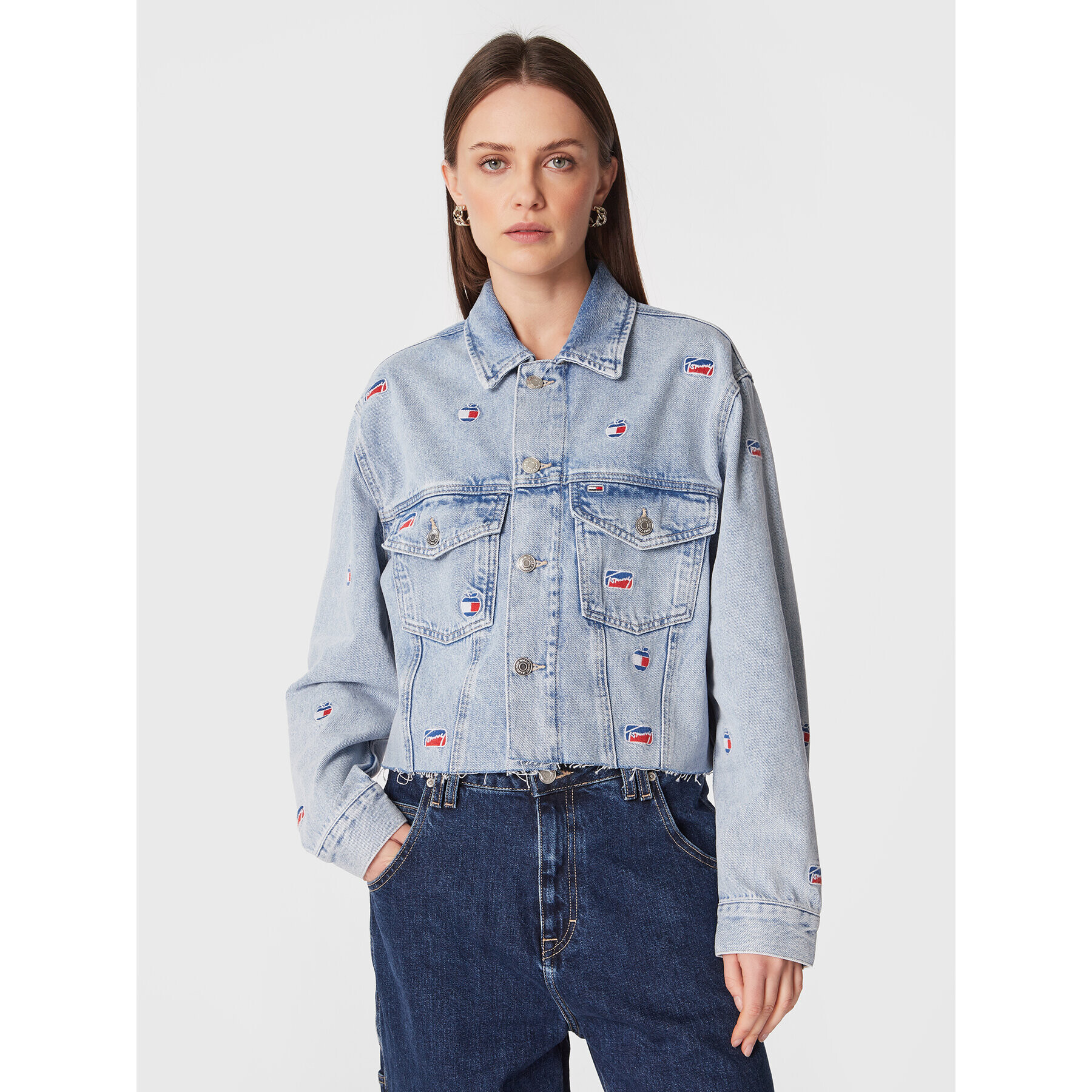 Tommy Jeans Geacă de blugi DW0DW14844 Albastru Regular Fit - Pled.ro