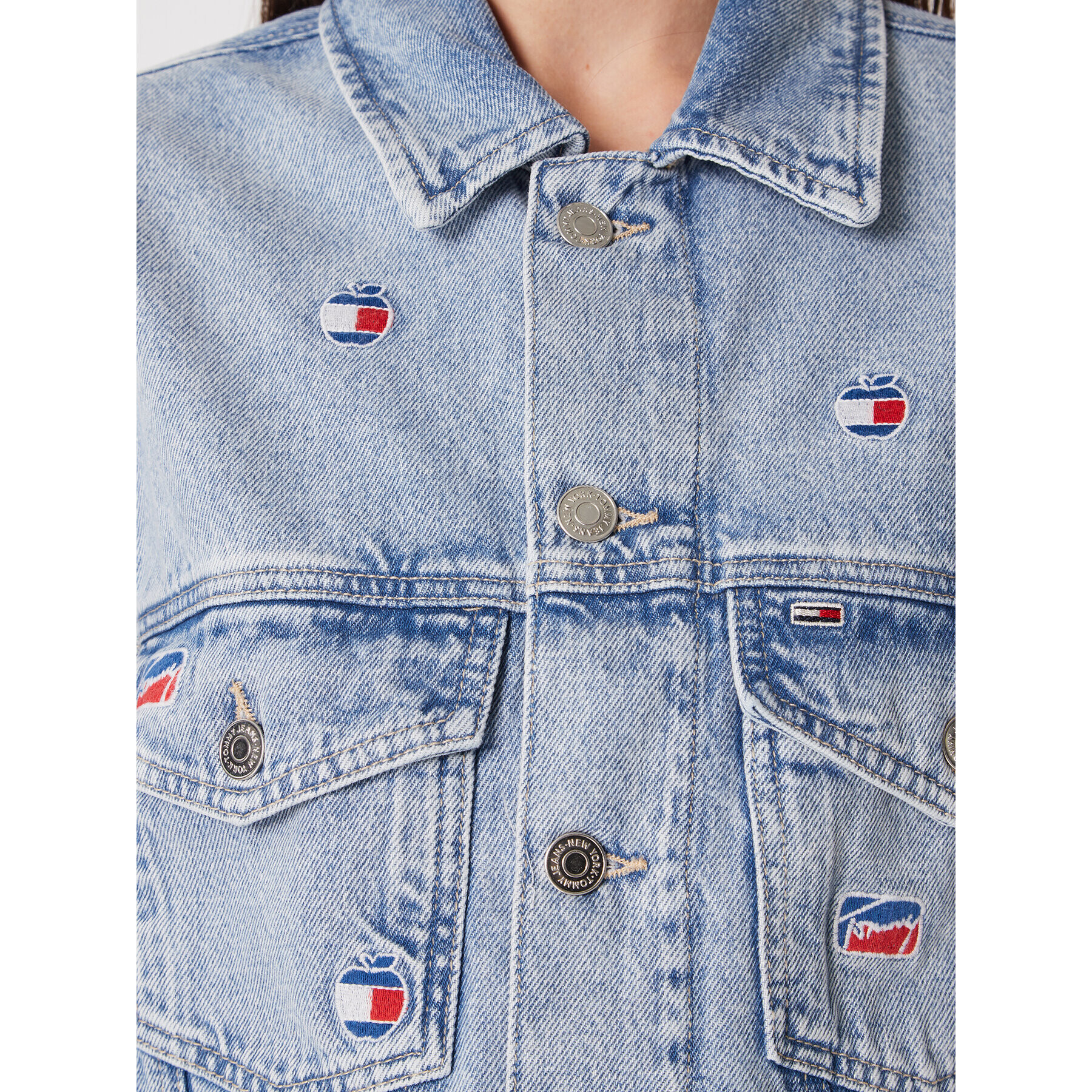 Tommy Jeans Geacă de blugi DW0DW14844 Albastru Regular Fit - Pled.ro