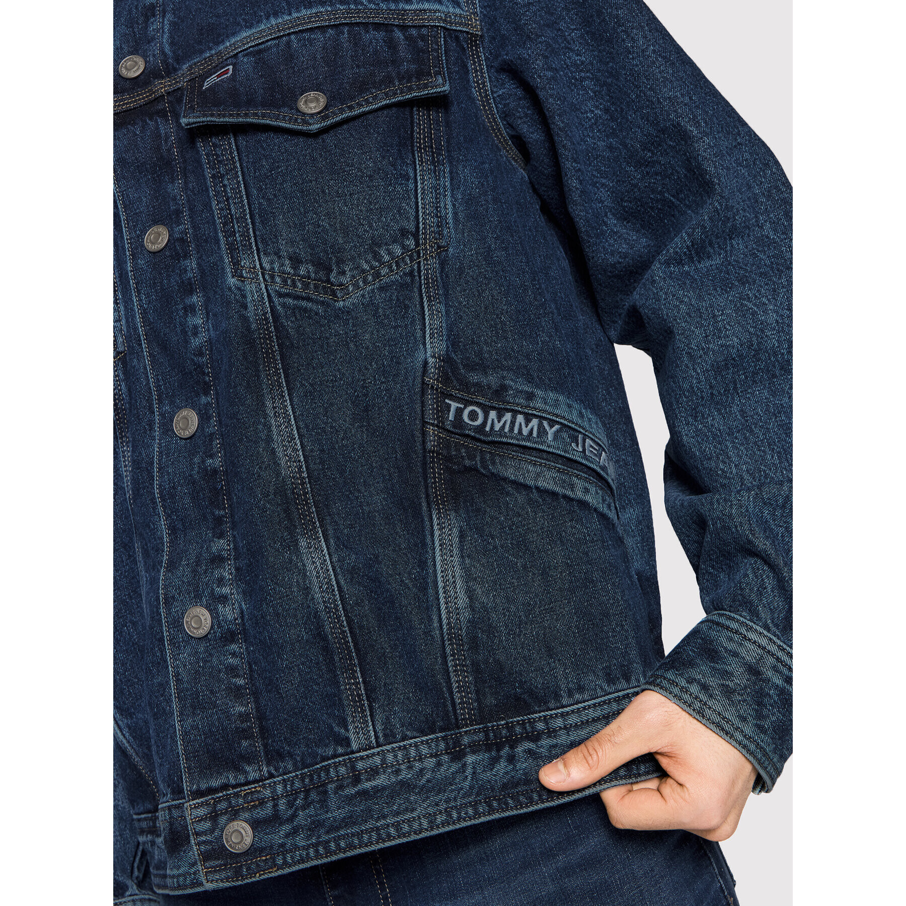 Tommy Jeans Geacă de blugi Trucker DM0DM12458 Bleumarin Oversize - Pled.ro