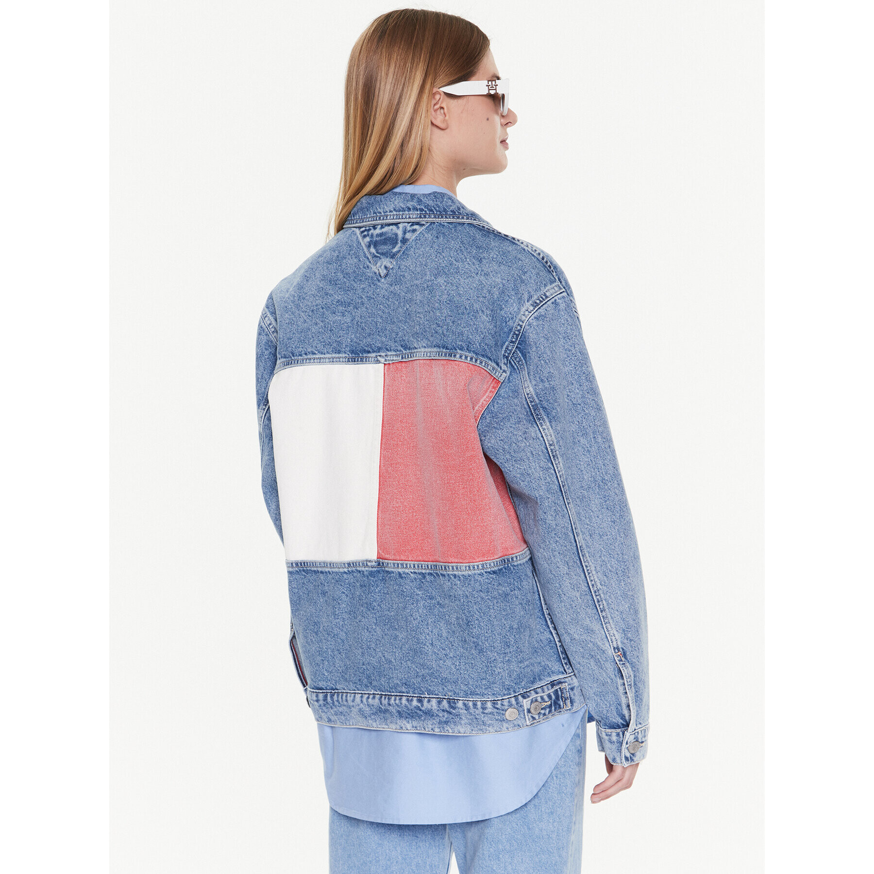 Tommy Jeans Geacă de blugi Trucker DW0DW14846 Albastru Oversize - Pled.ro