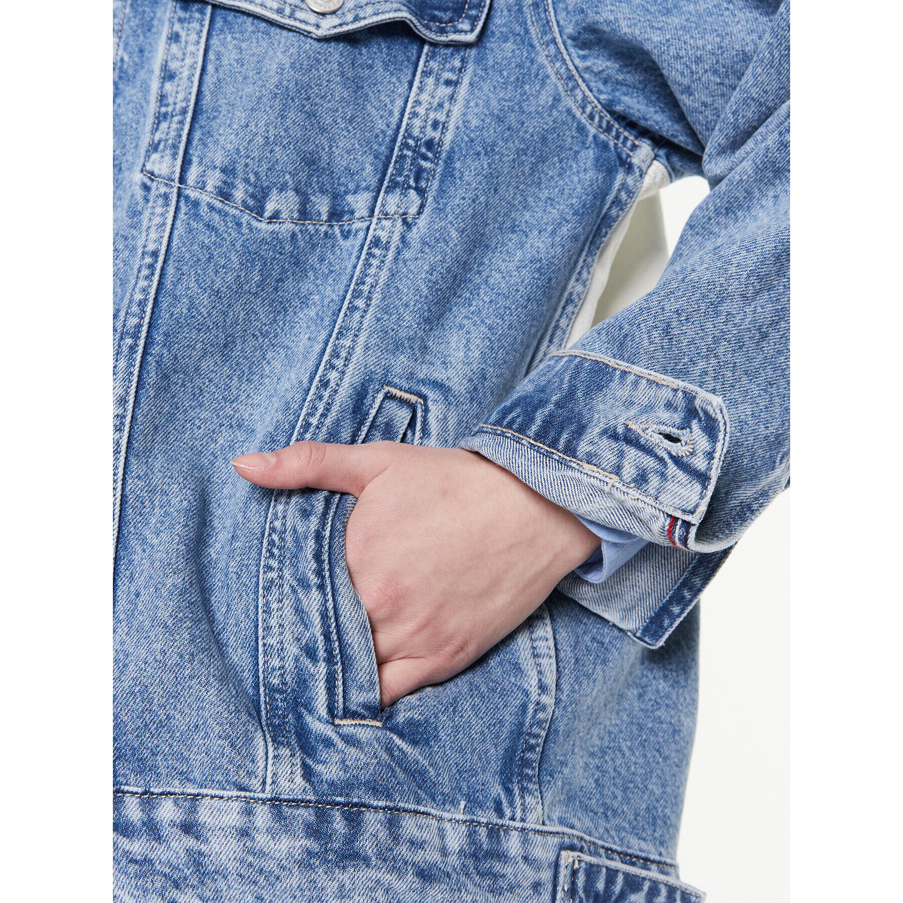 Tommy Jeans Geacă de blugi Trucker DW0DW14846 Albastru Oversize - Pled.ro