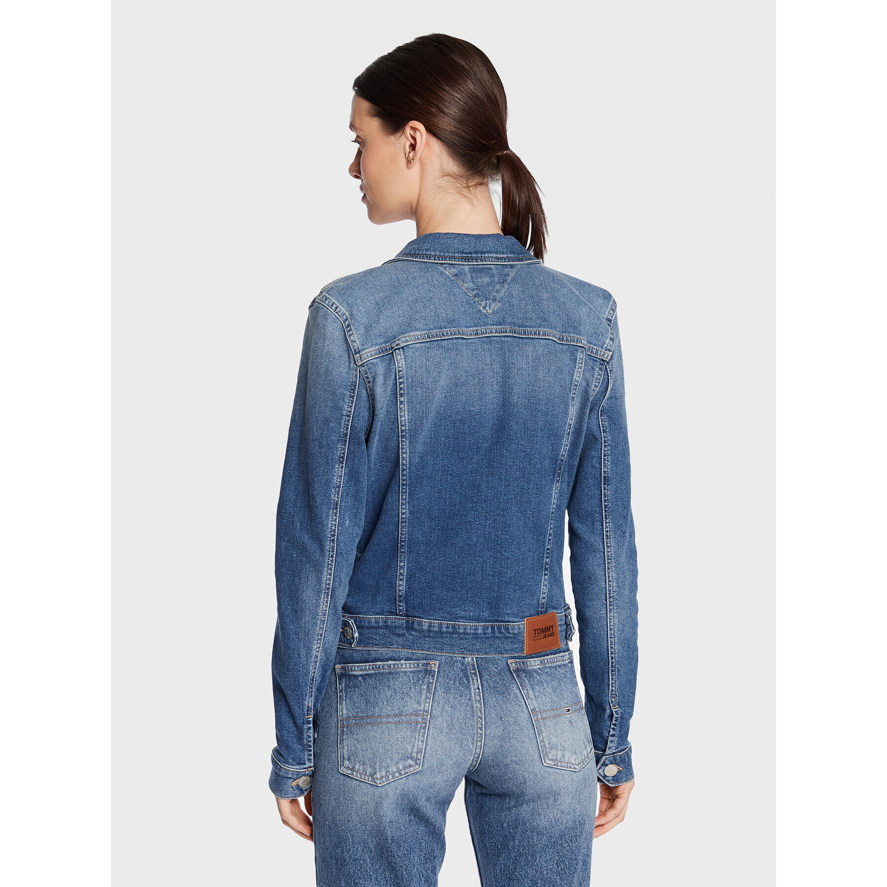 Tommy Jeans Geacă de blugi Vivianne DW0DW14737 Albastru Slim Fit - Pled.ro