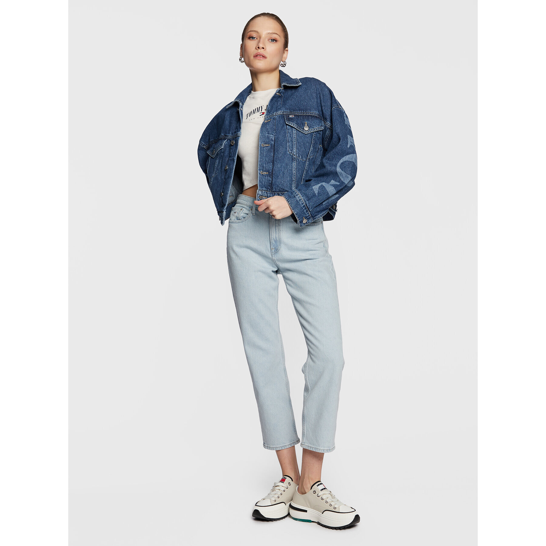 Tommy Jeans Geacă de blugi Wide Sleeve DW0DW14833 Bleumarin Oversize - Pled.ro