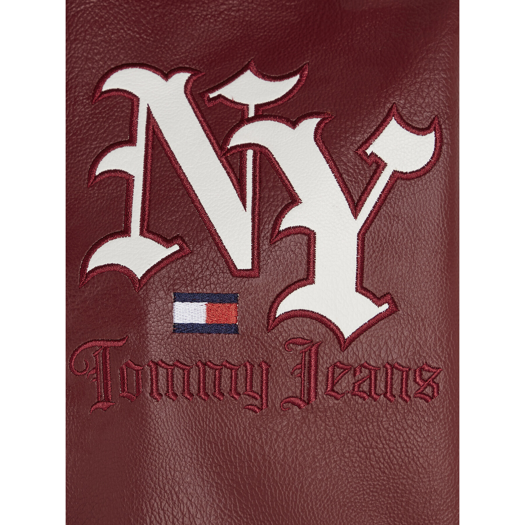 Tommy Jeans Geacă din imitație de piele Grunge DW0DW16588 Roșu Regular Fit - Pled.ro