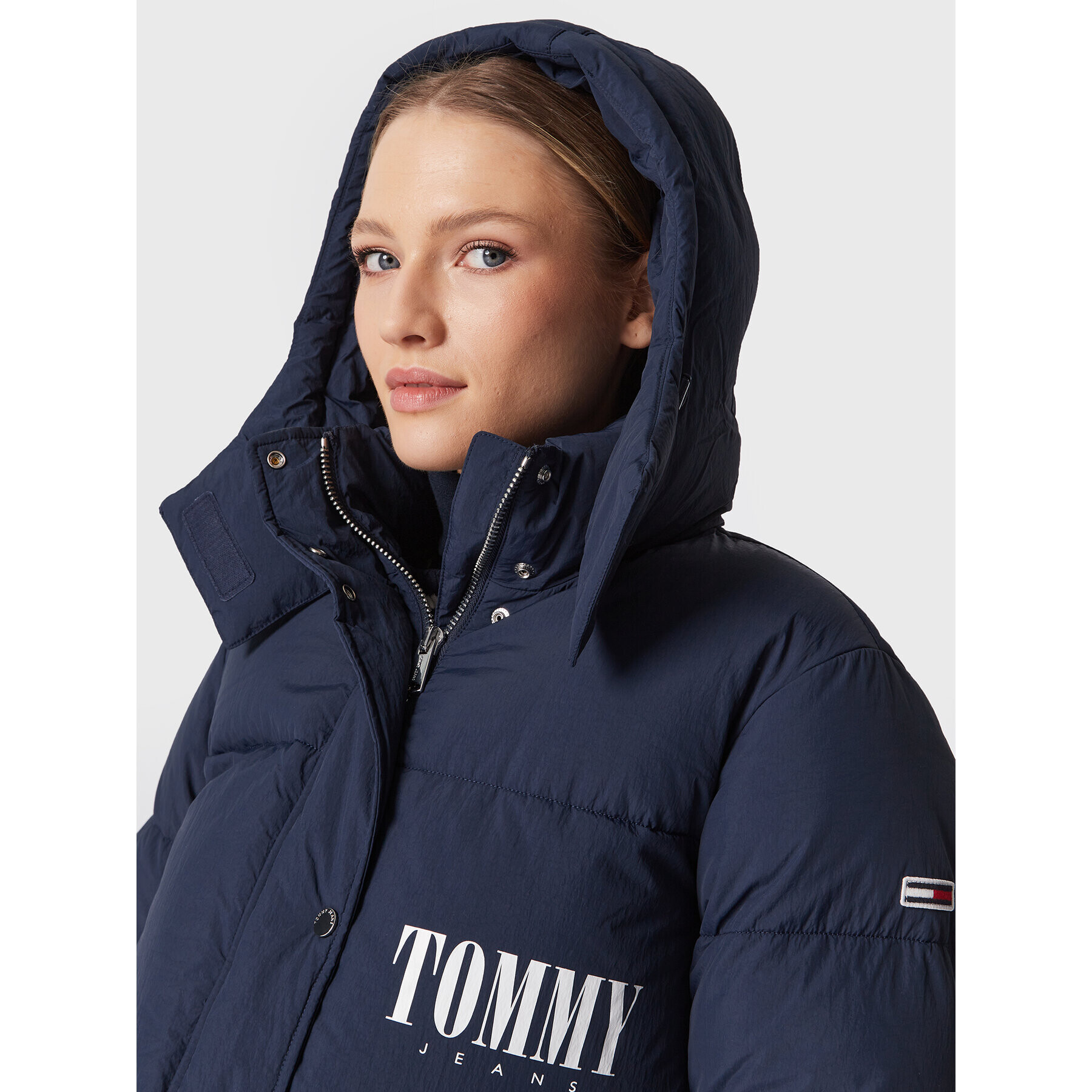 Tommy Jeans Geacă din puf A-Line Fashion DW0DW14307 Bleumarin Oversize - Pled.ro