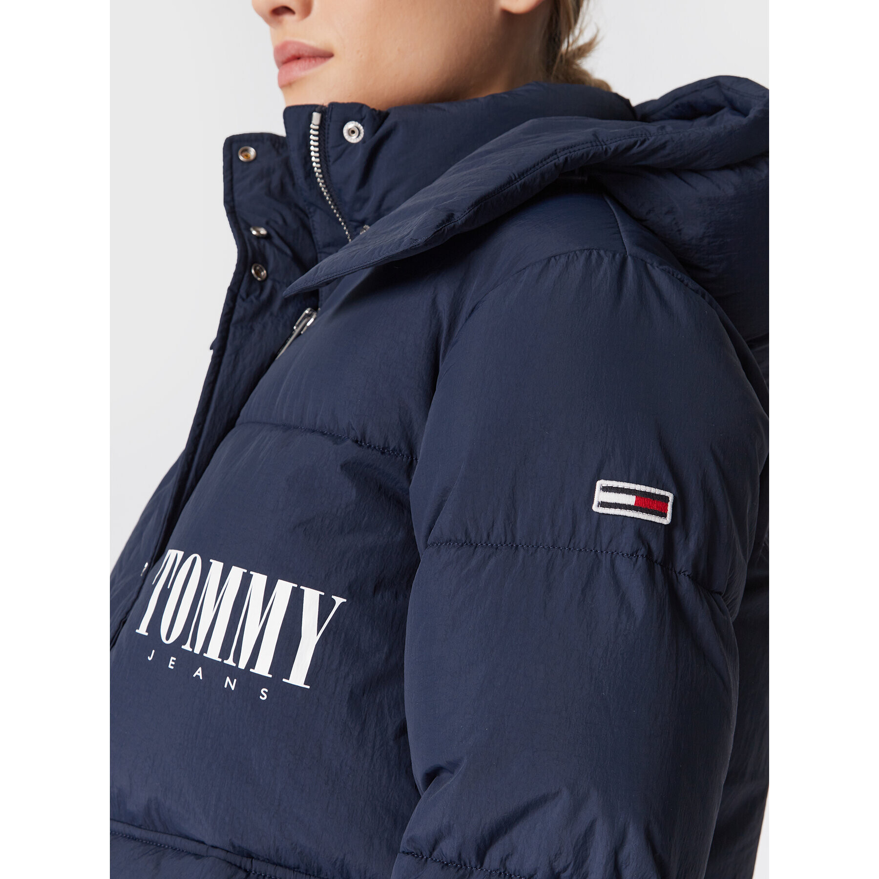 Tommy Jeans Geacă din puf A-Line Fashion DW0DW14307 Bleumarin Oversize - Pled.ro