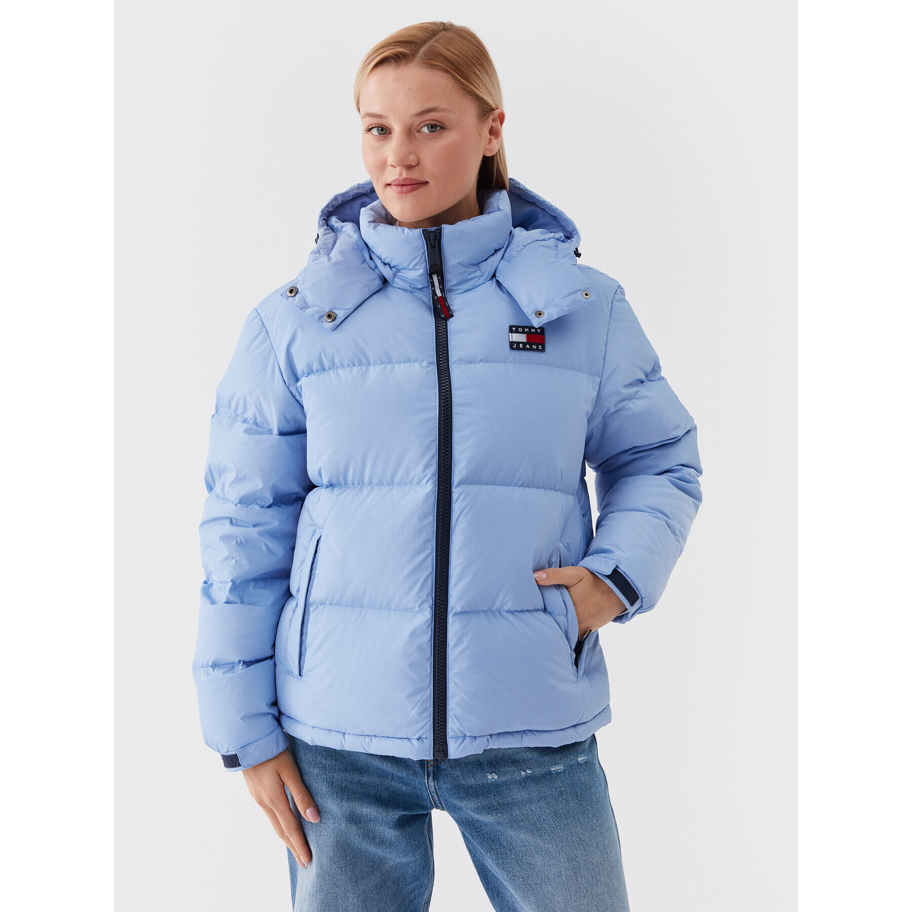 Tommy Jeans Geacă din puf Alaska DW0DW14661 Albastru Regular Fit - Pled.ro